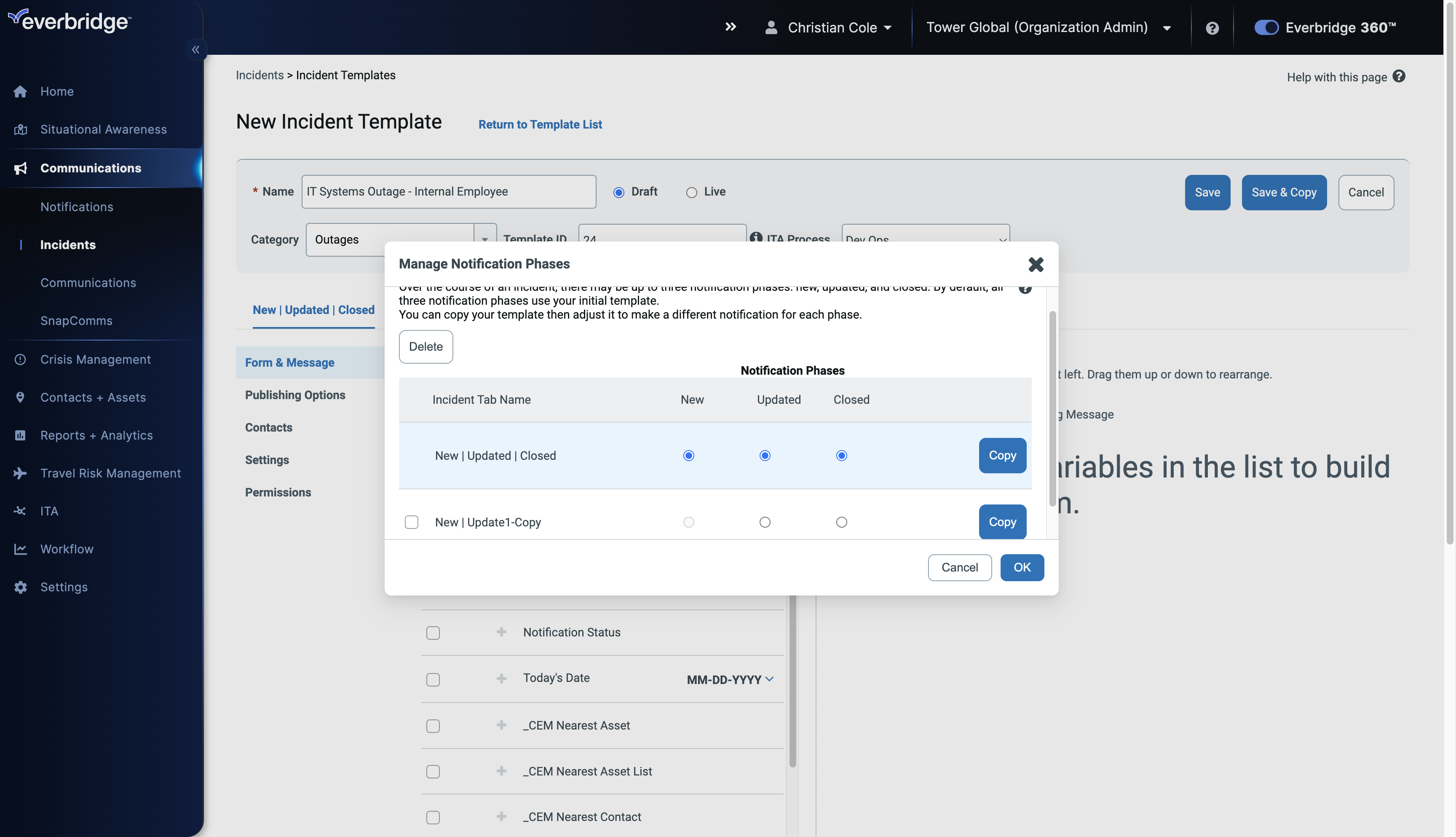 Manage Notification Phases