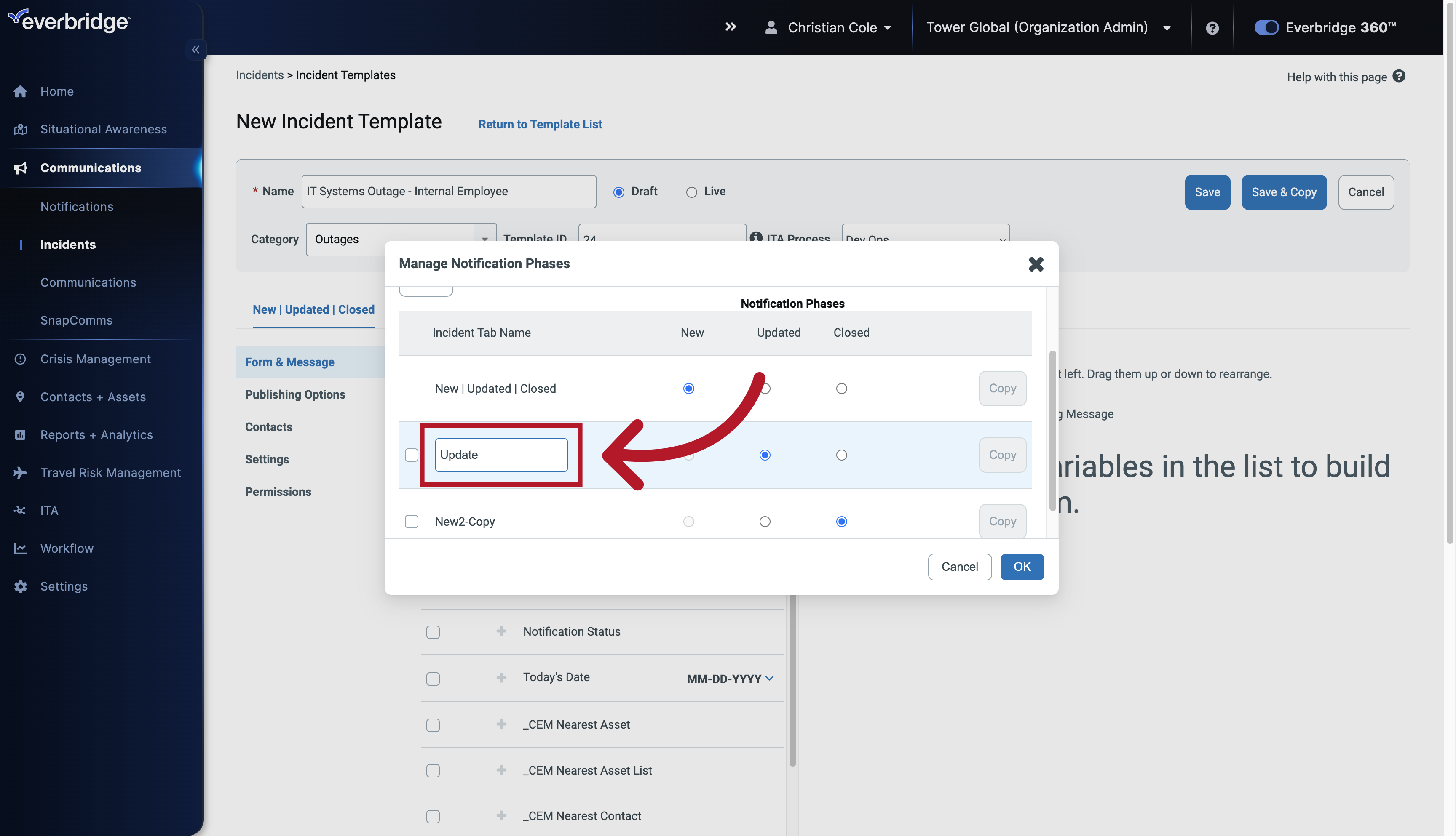 Manage Notification Phases