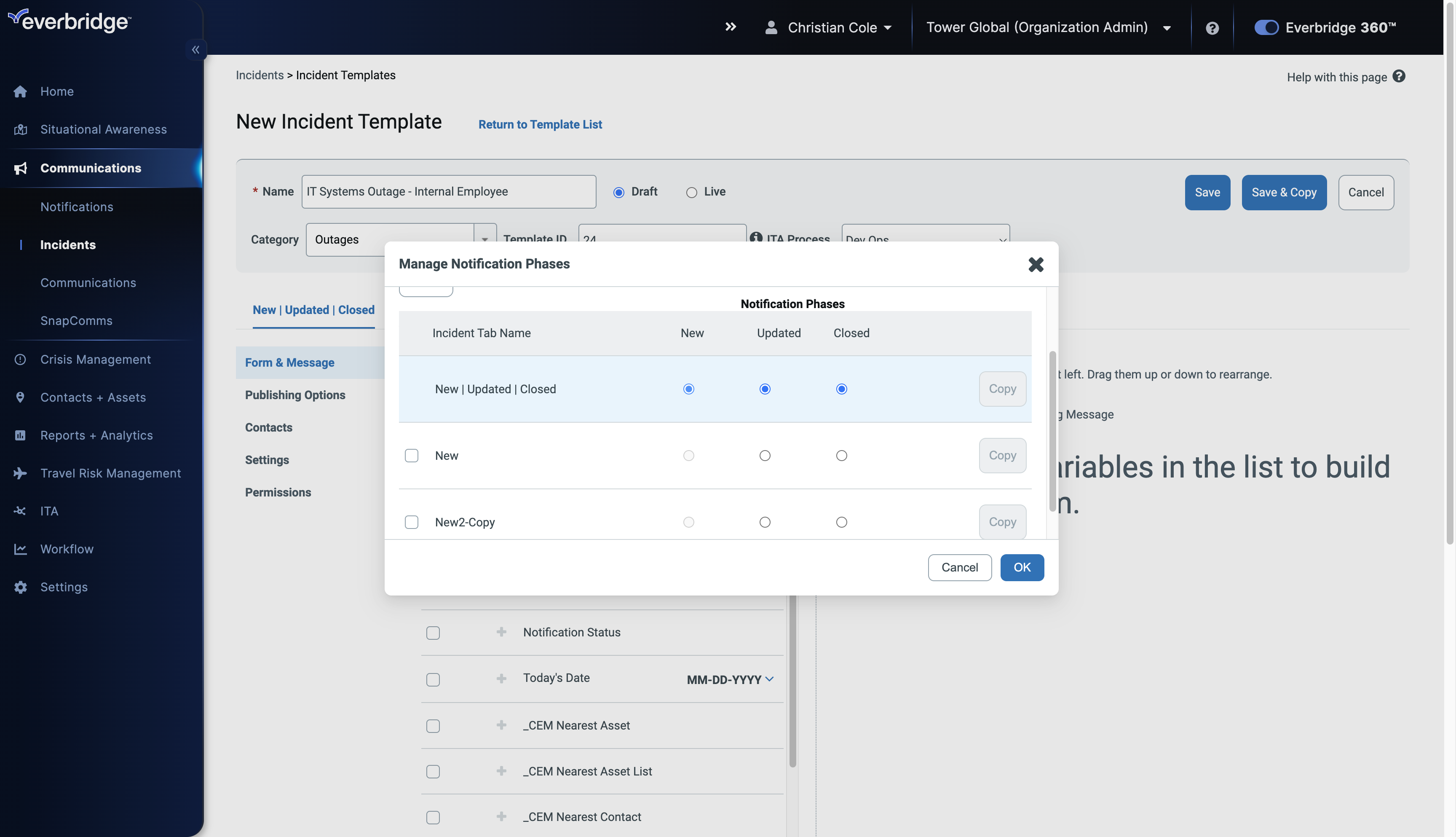 Manage Notification Phases