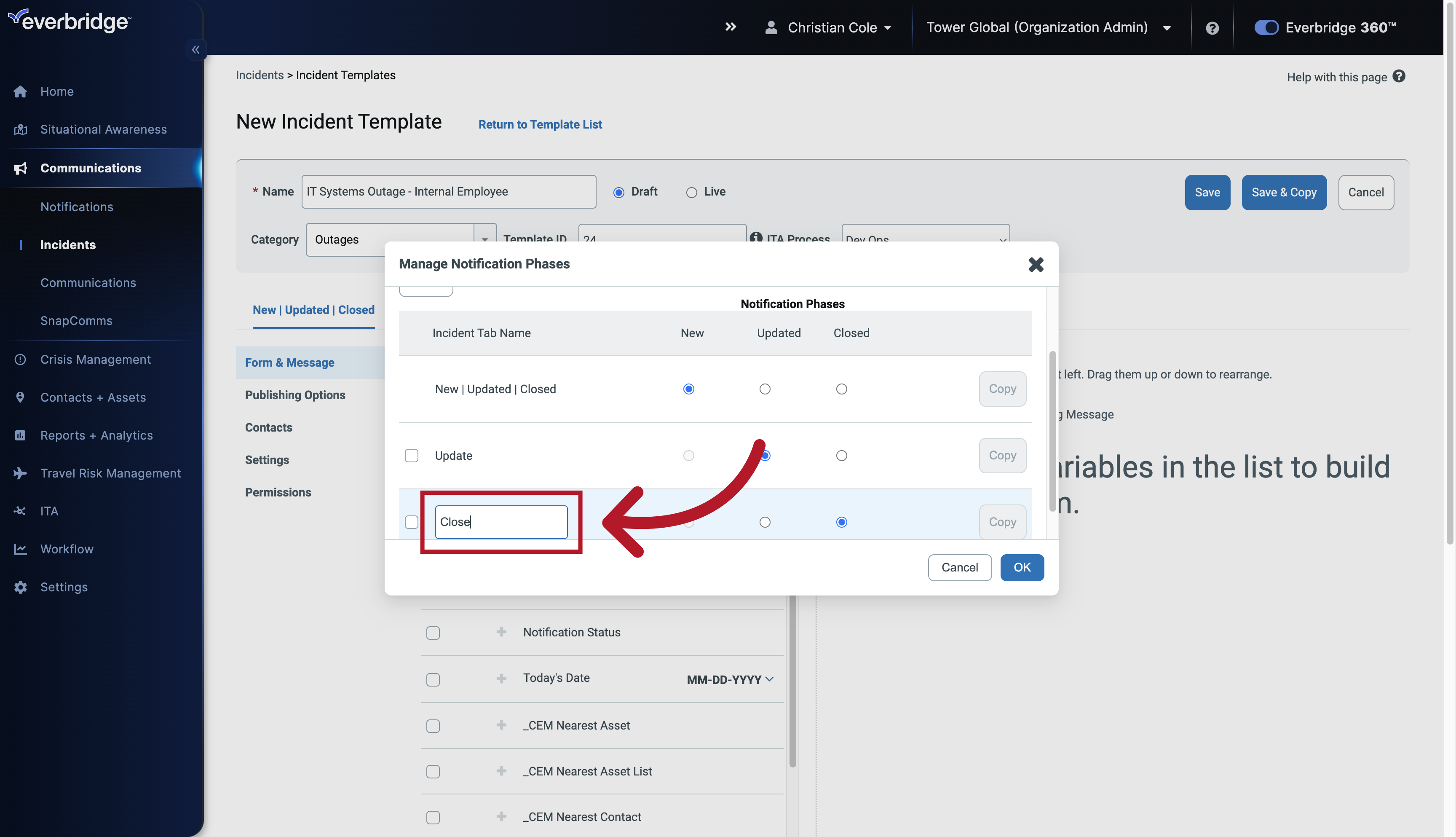 Manage Notification Phases