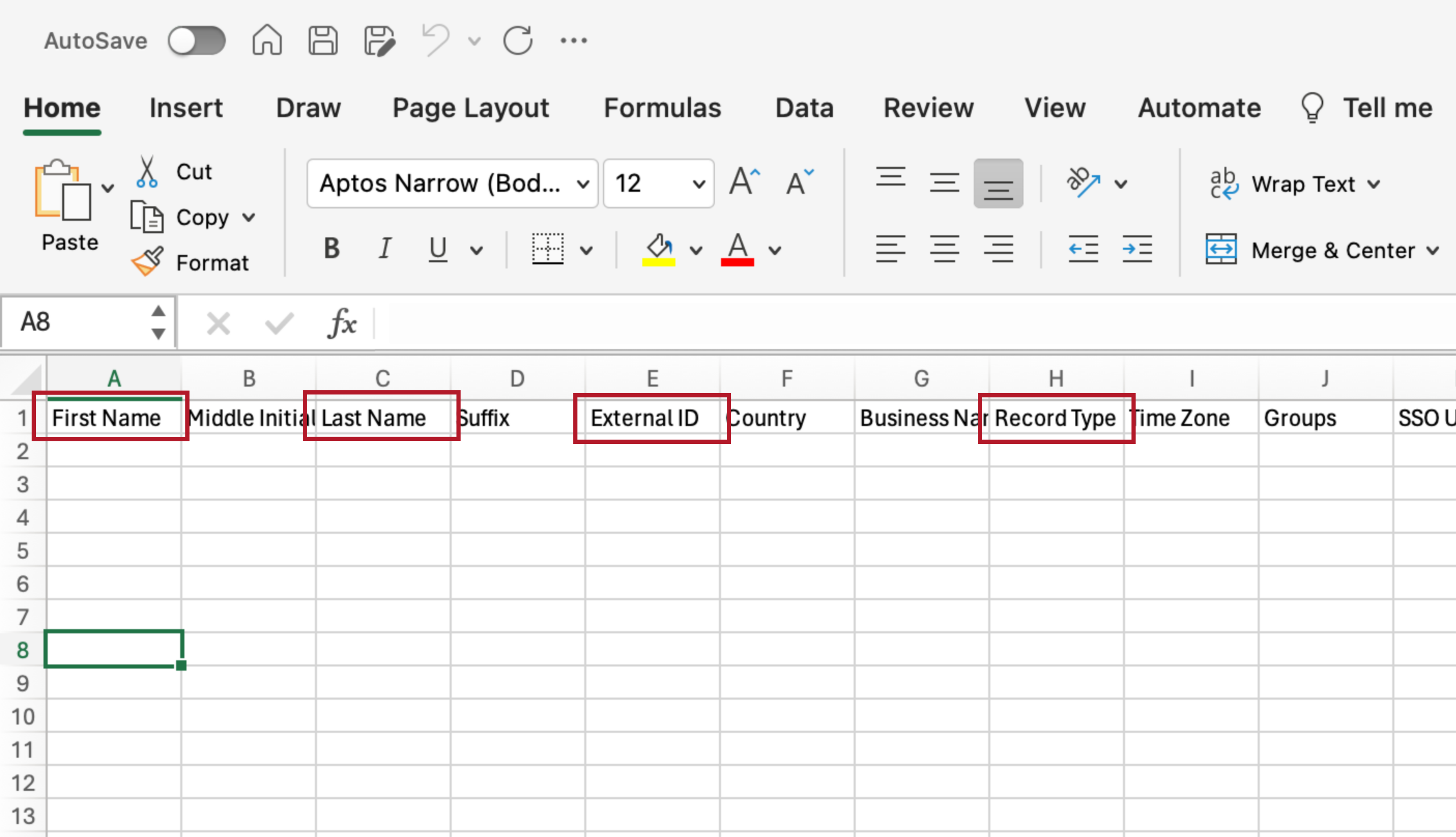 Required Fields