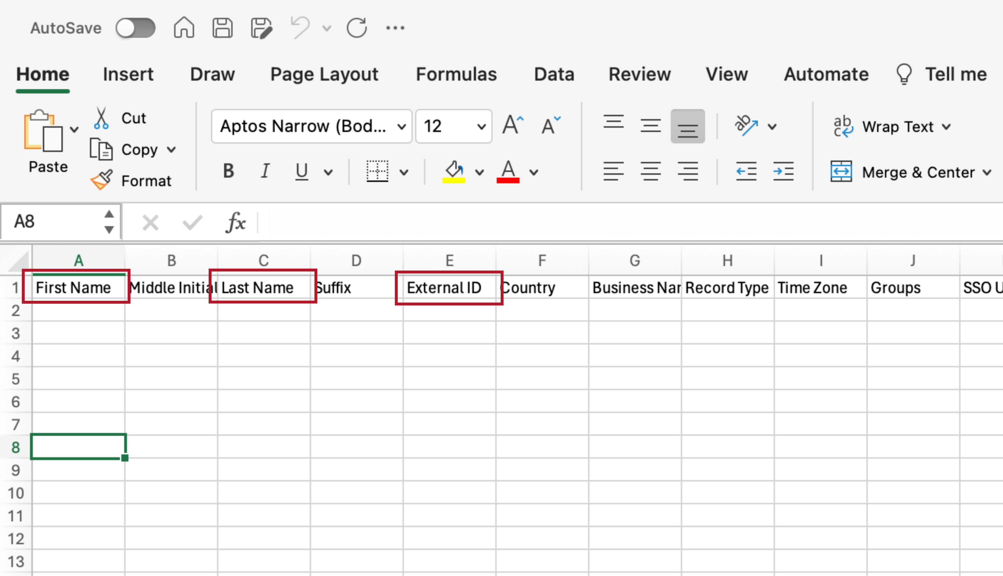 Required Fields