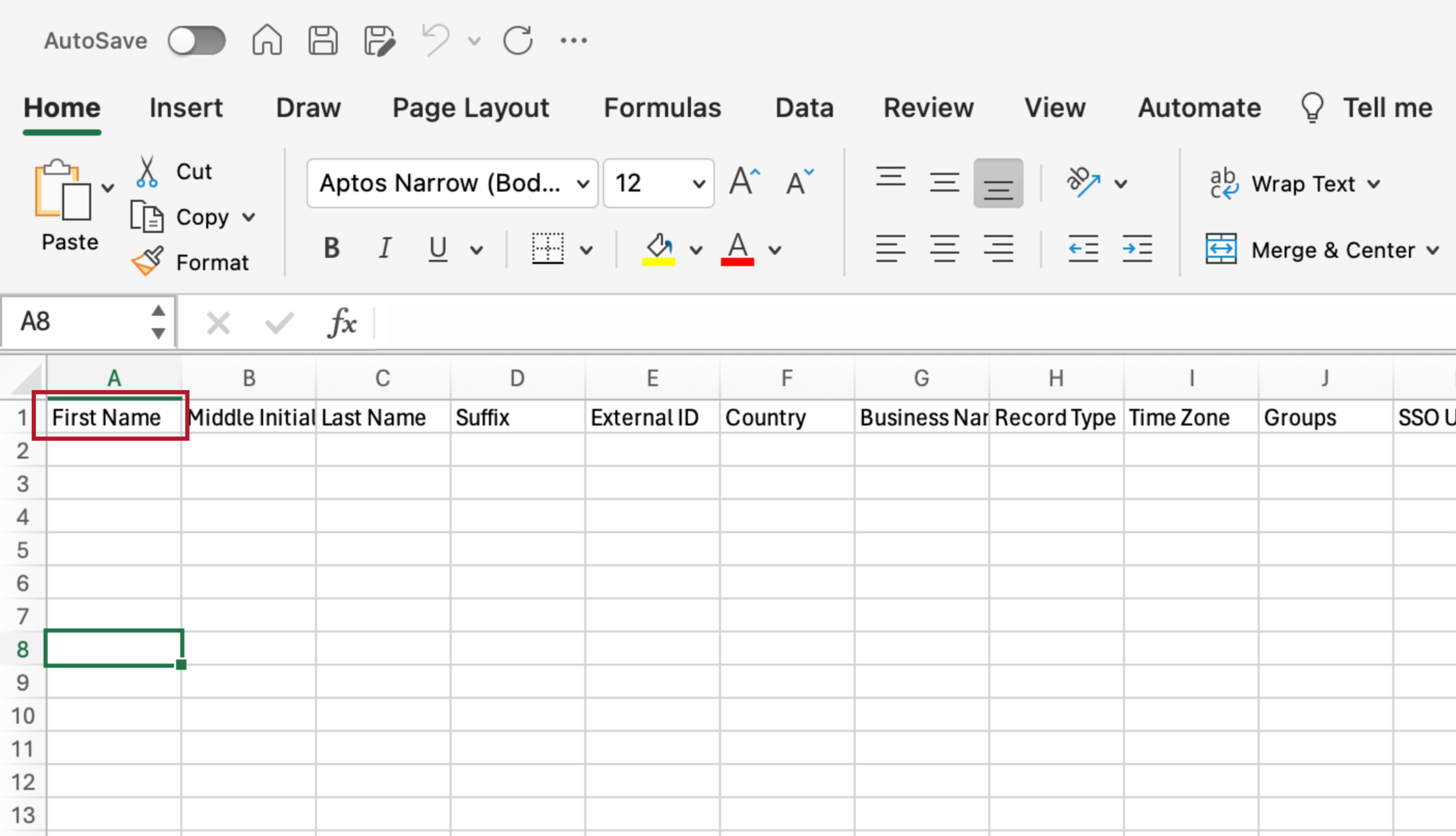 Required Fields