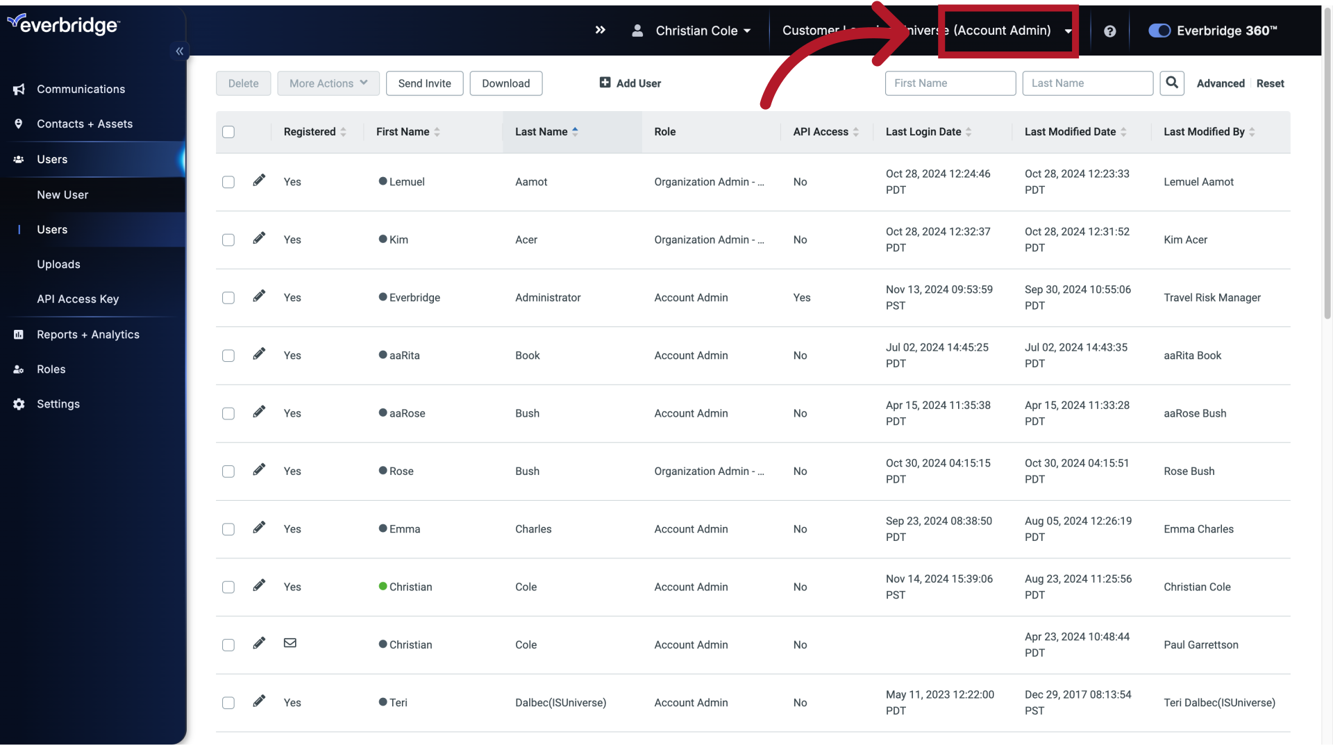 Account Admin Dashboard