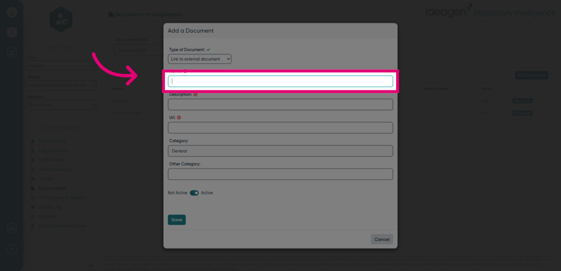 Click 'Name:'