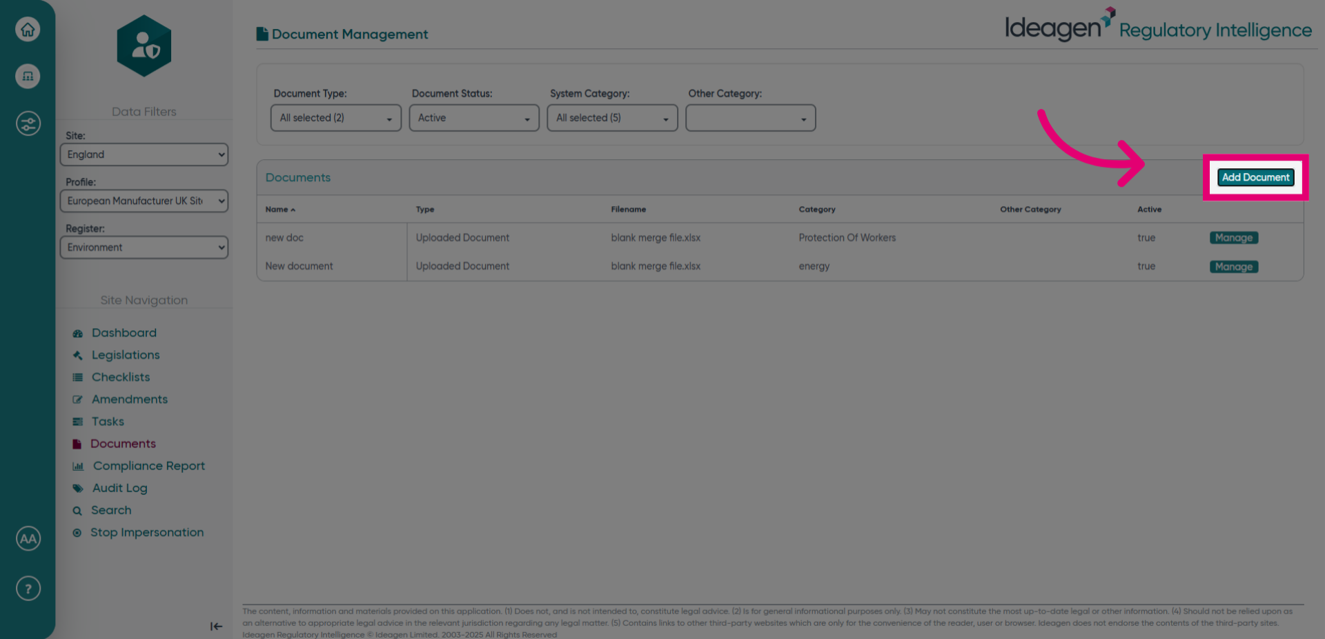 Click 'Add Document'