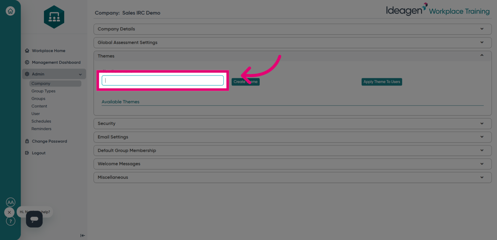 Click 'New theme name'
