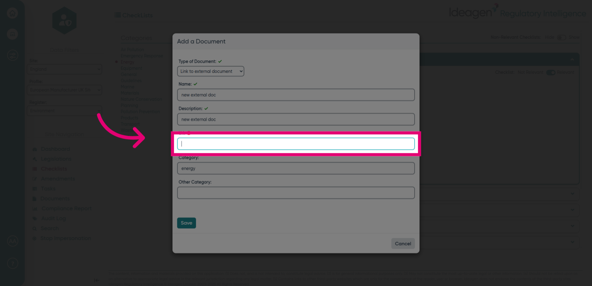 Click 'Url:'