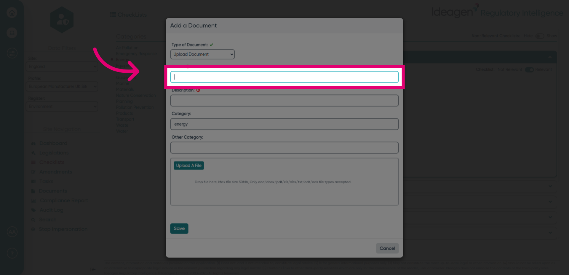 Click 'Name:'