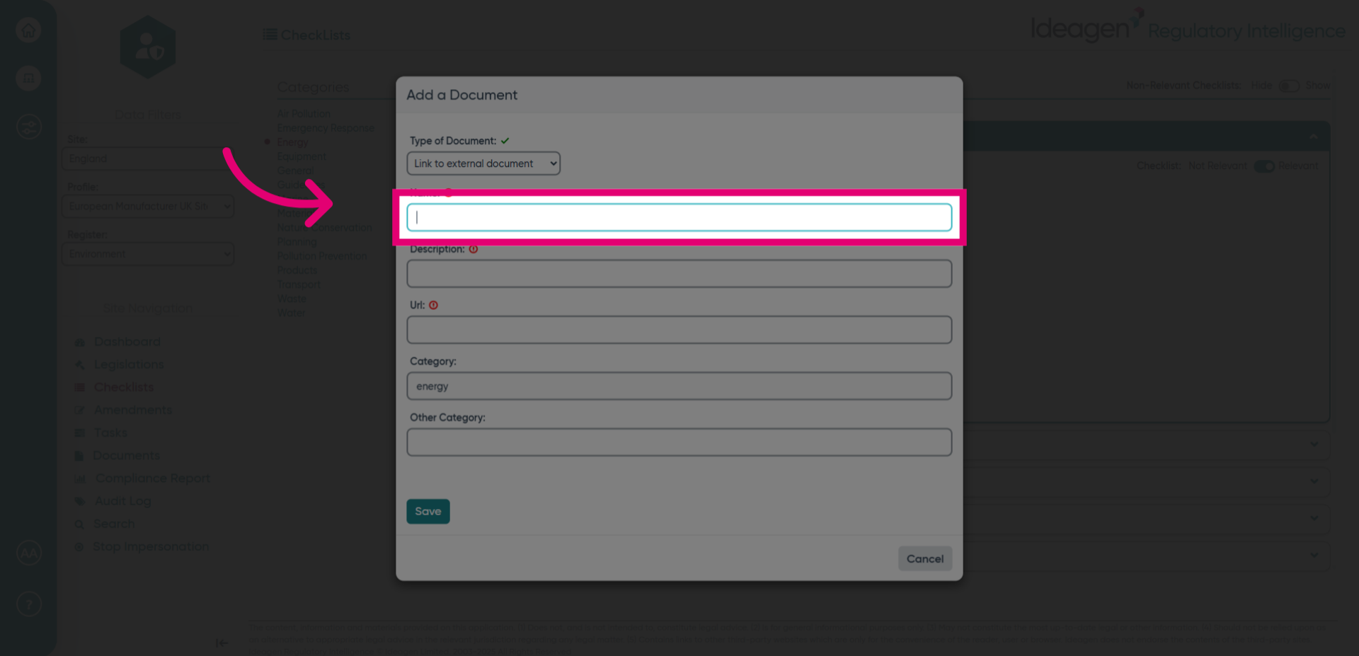 Click 'Name:'