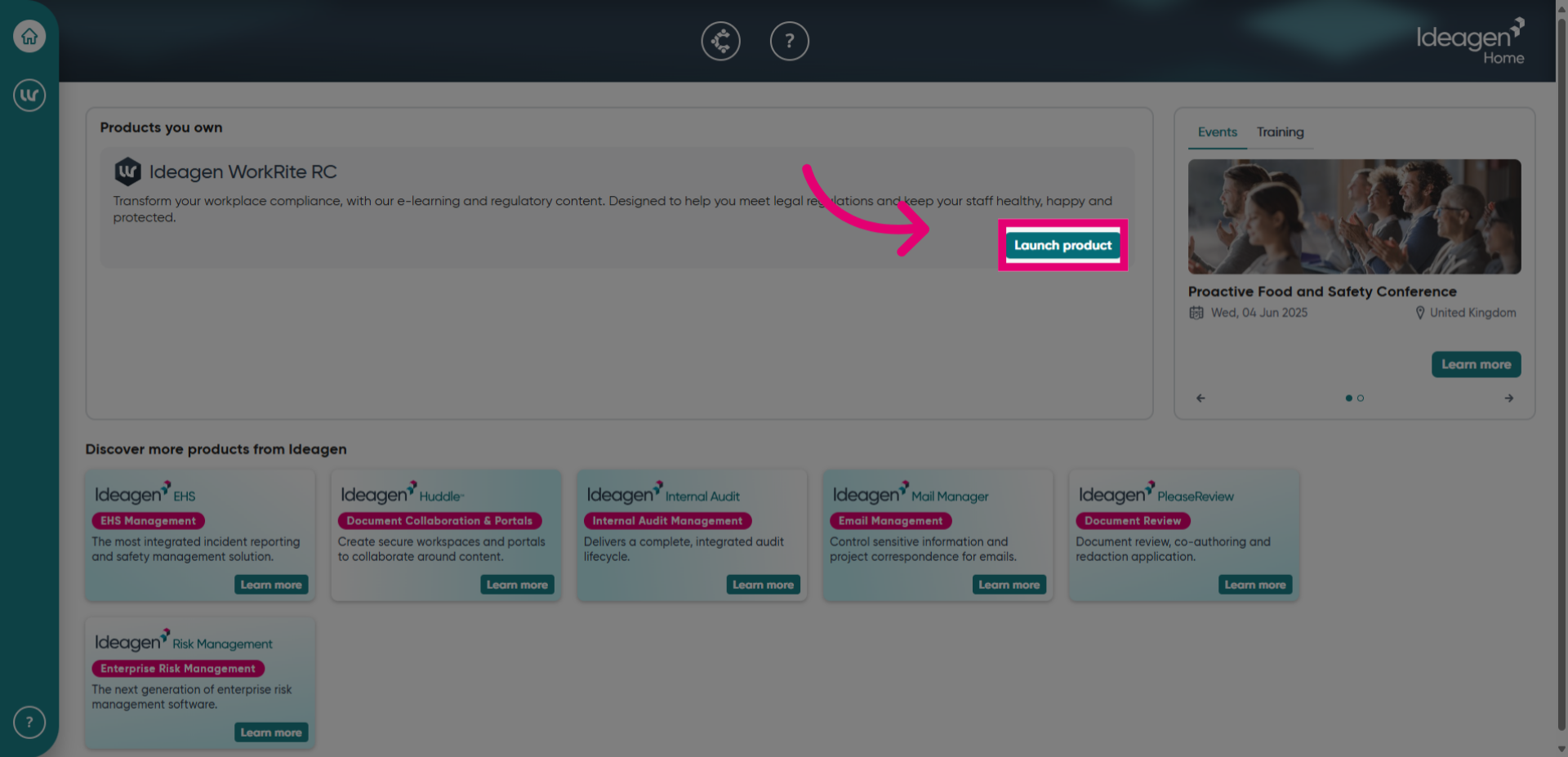 Click 'Launch product'