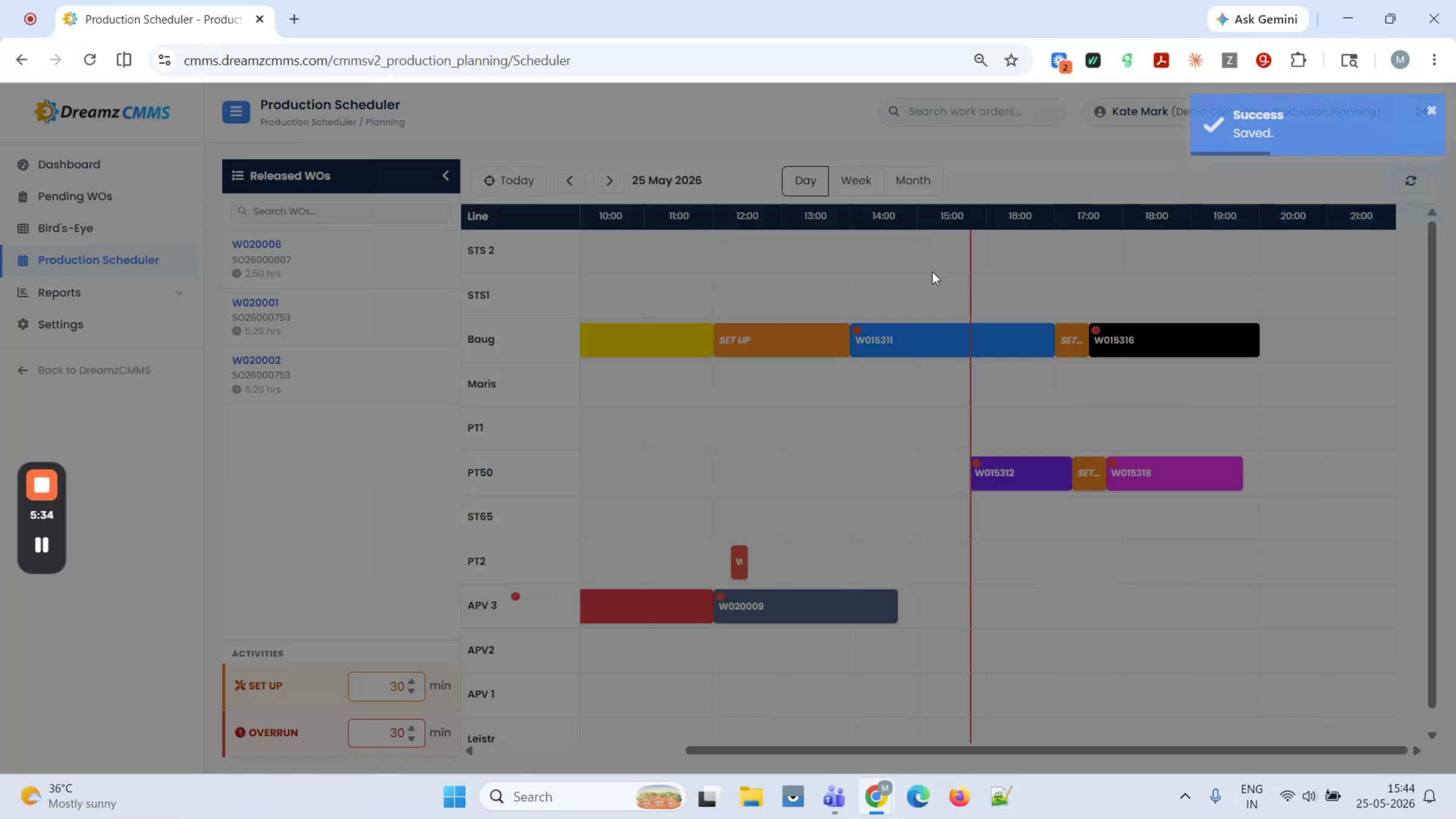 Edit Job Quantity And Run Hour