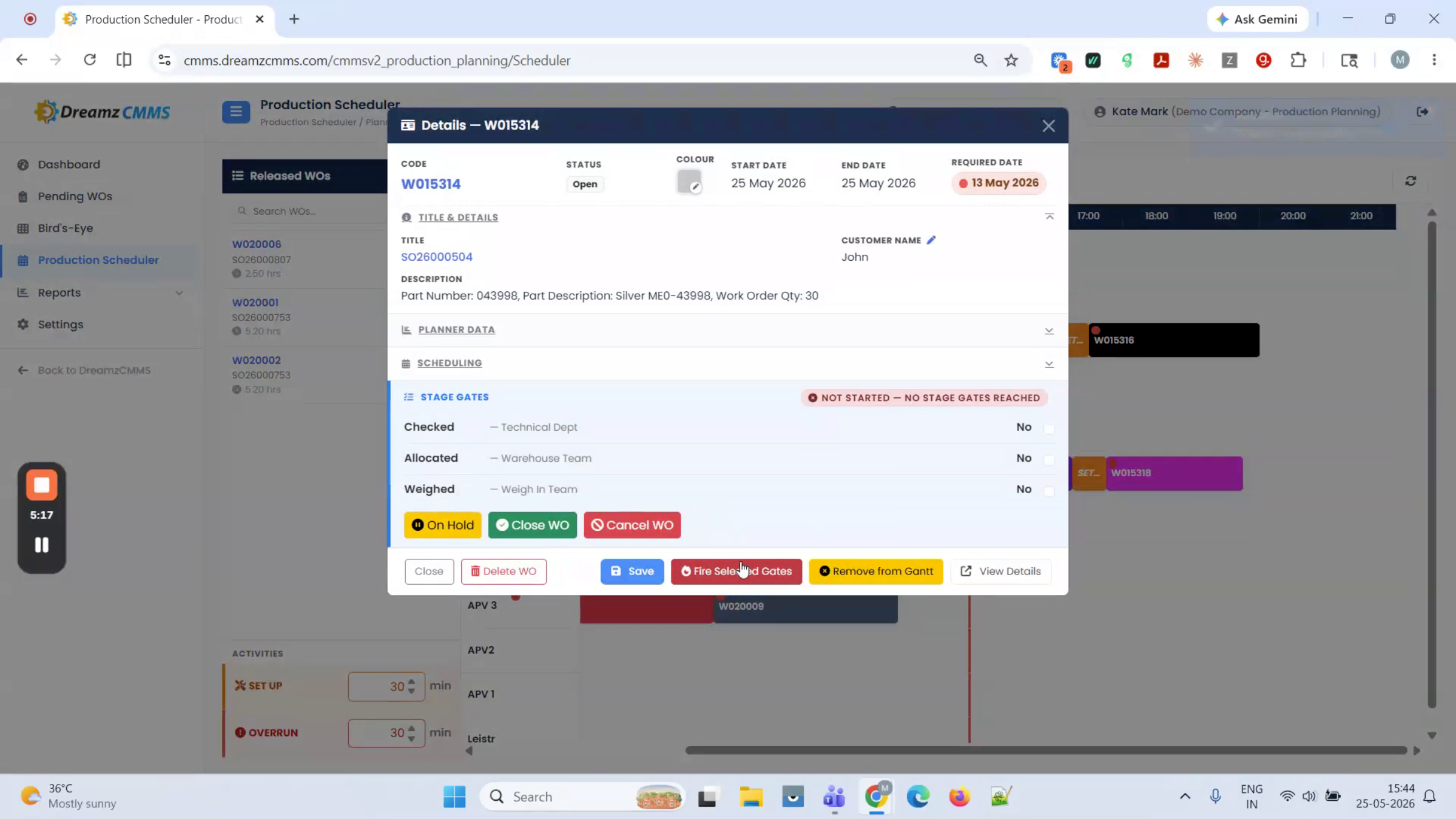 Job Details Popup Options