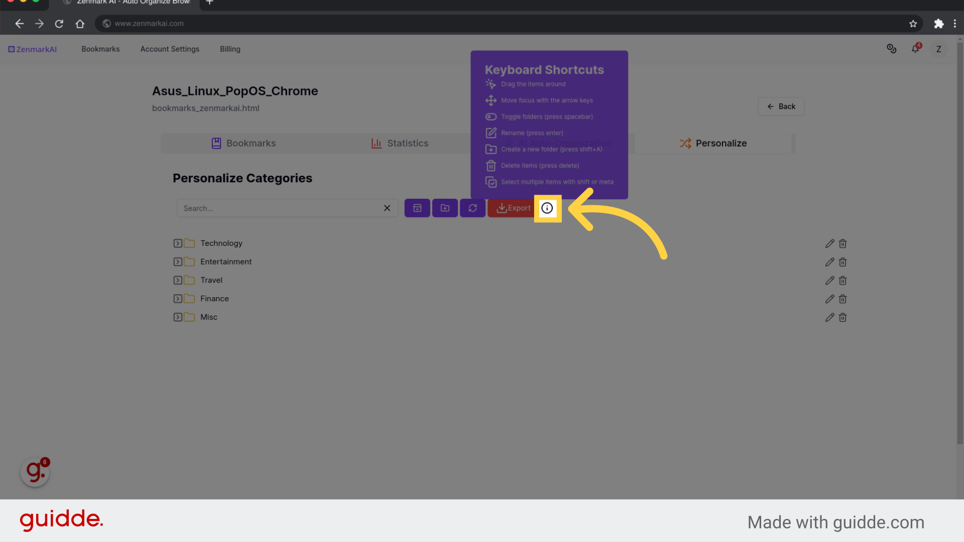 Hover for keyboard shortcuts