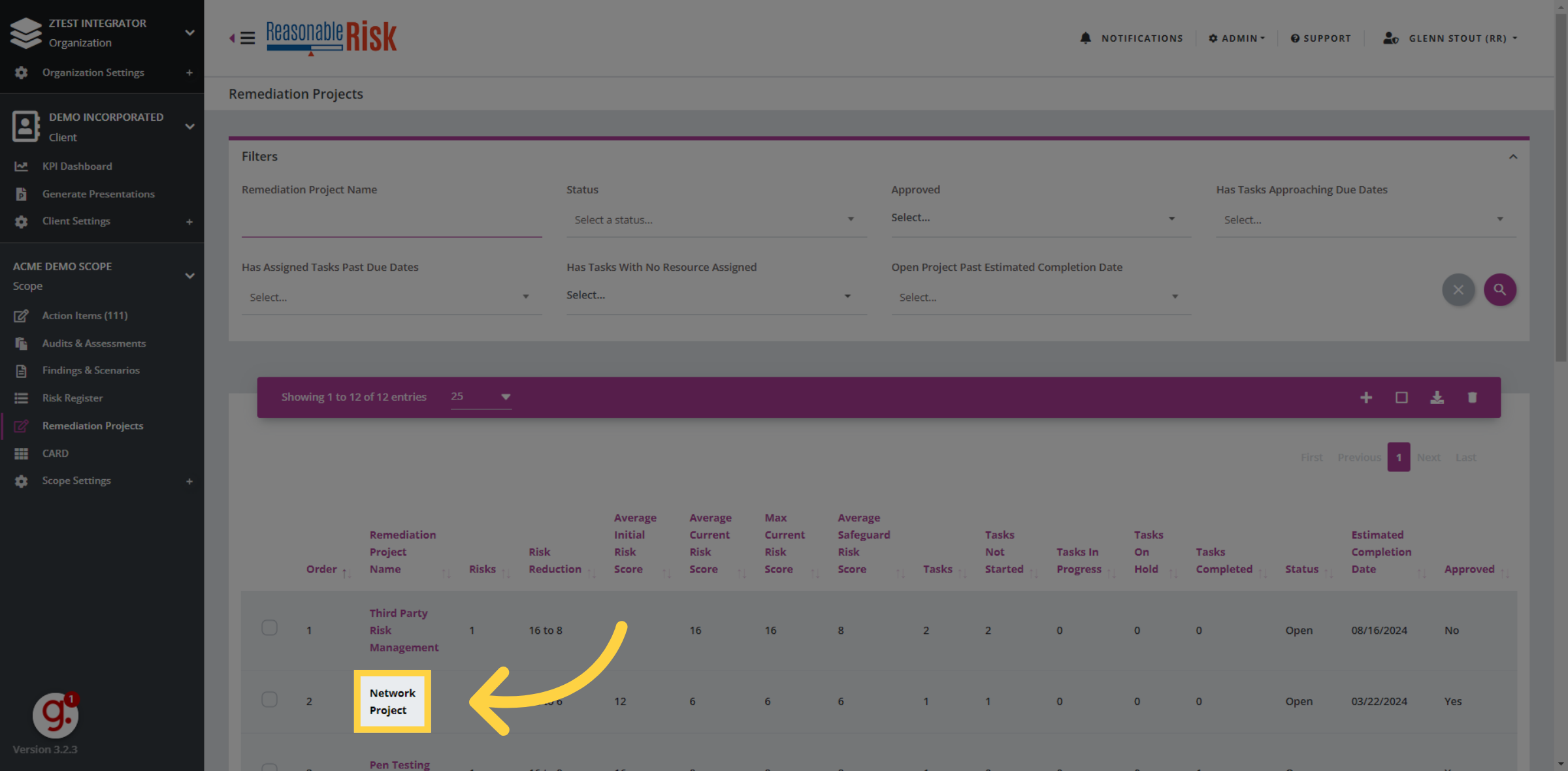 Select a project