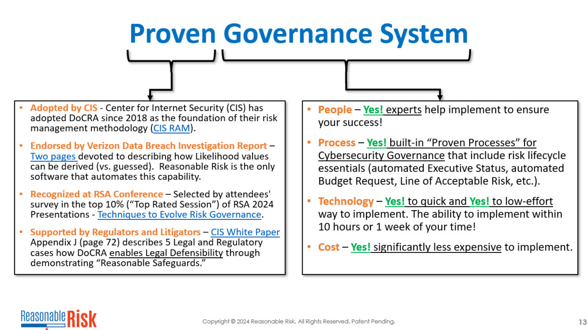 Proven Governance System