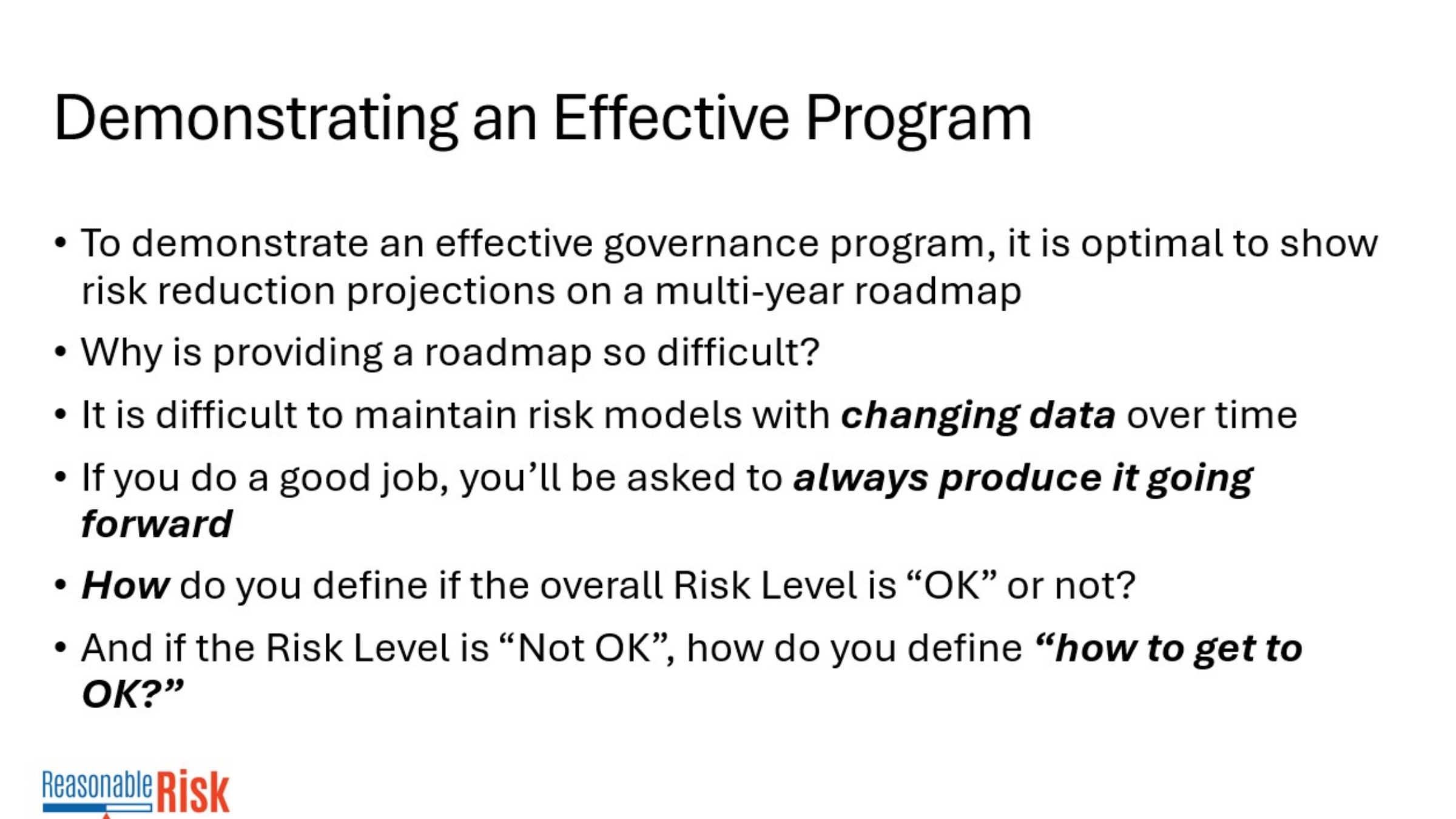 Demonstrating an Effective Program