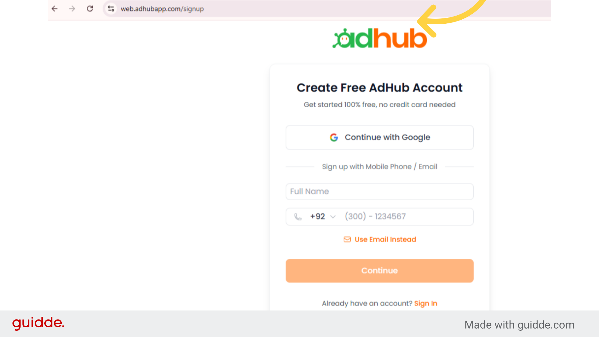 www.adhubapp.com/signup