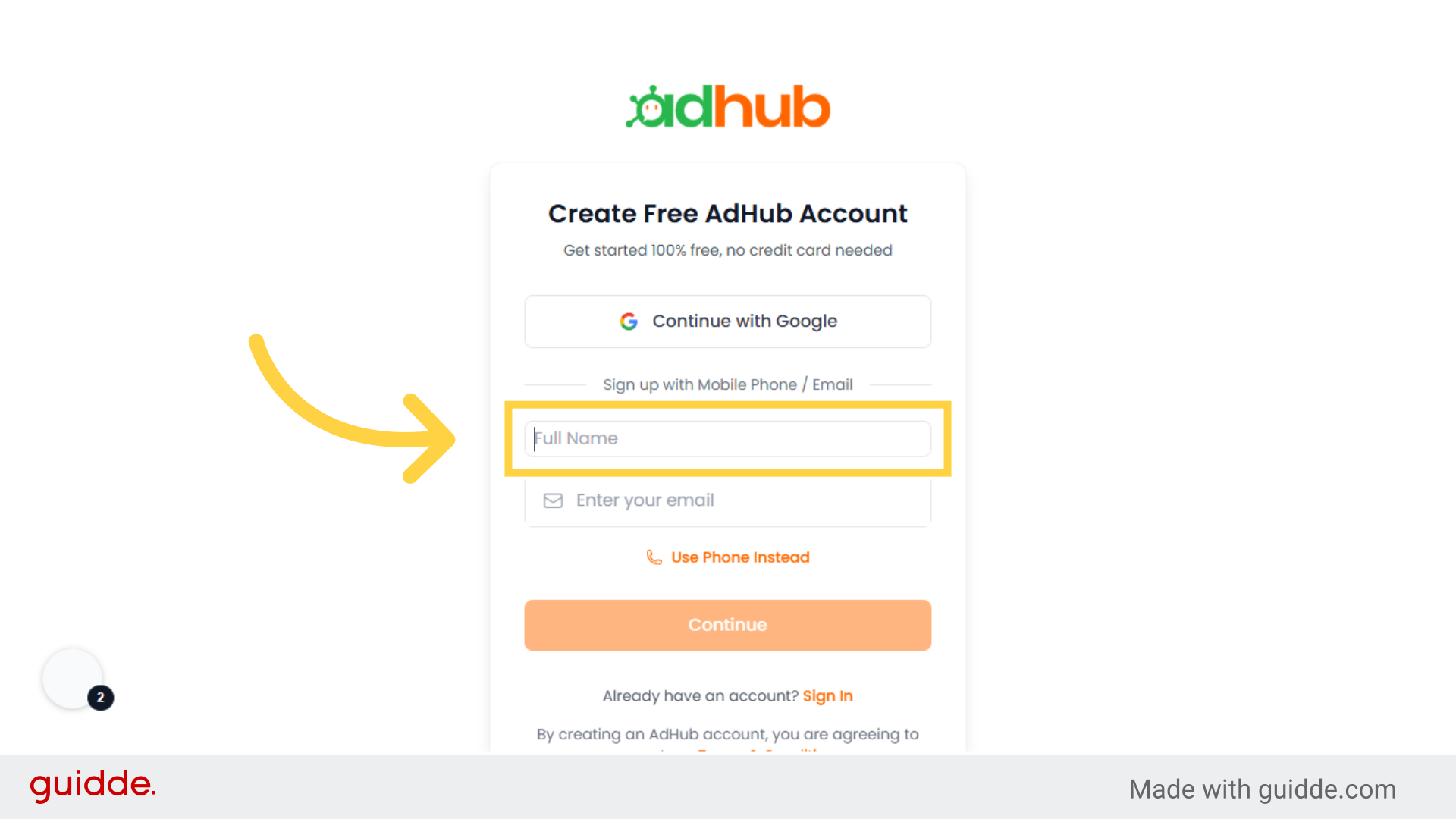 Click 'Full Name'