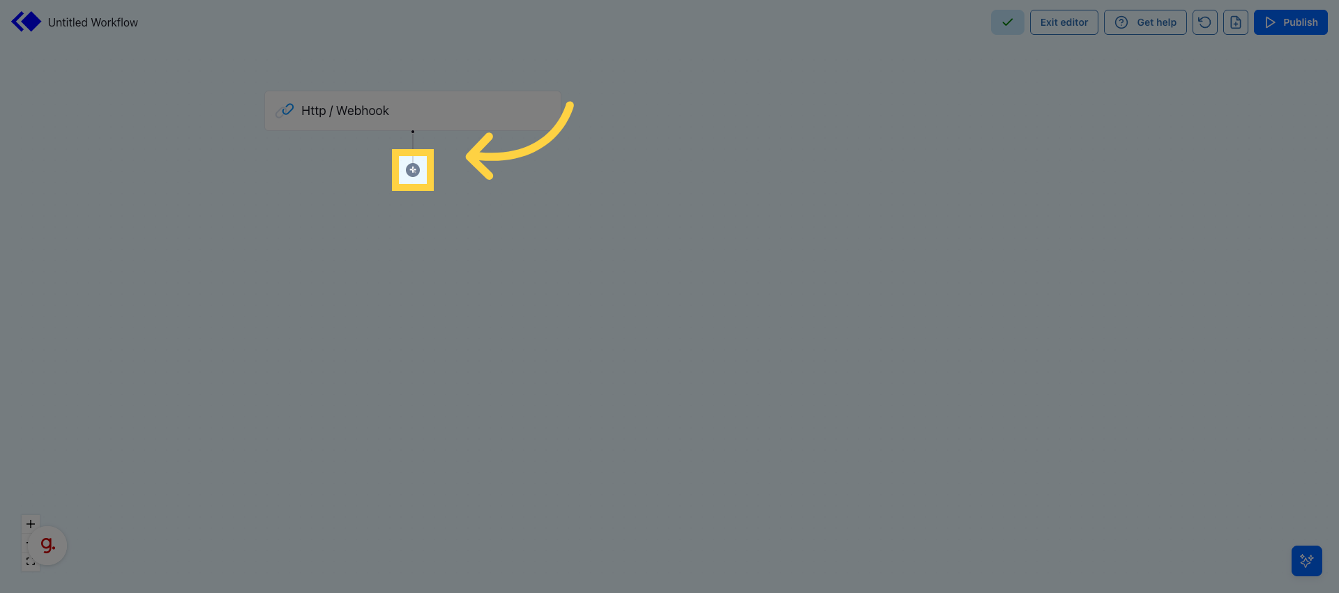 Click + to add new step