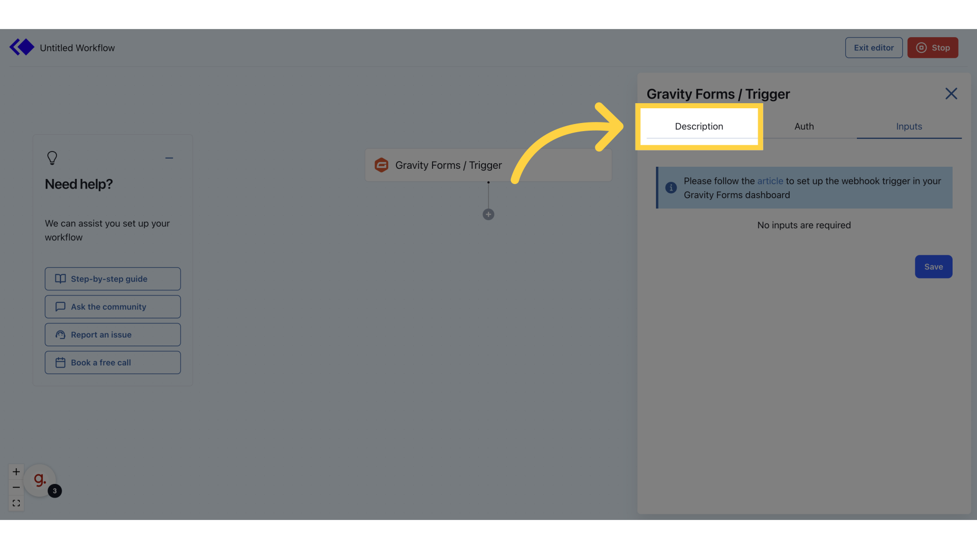 Click 'Description'