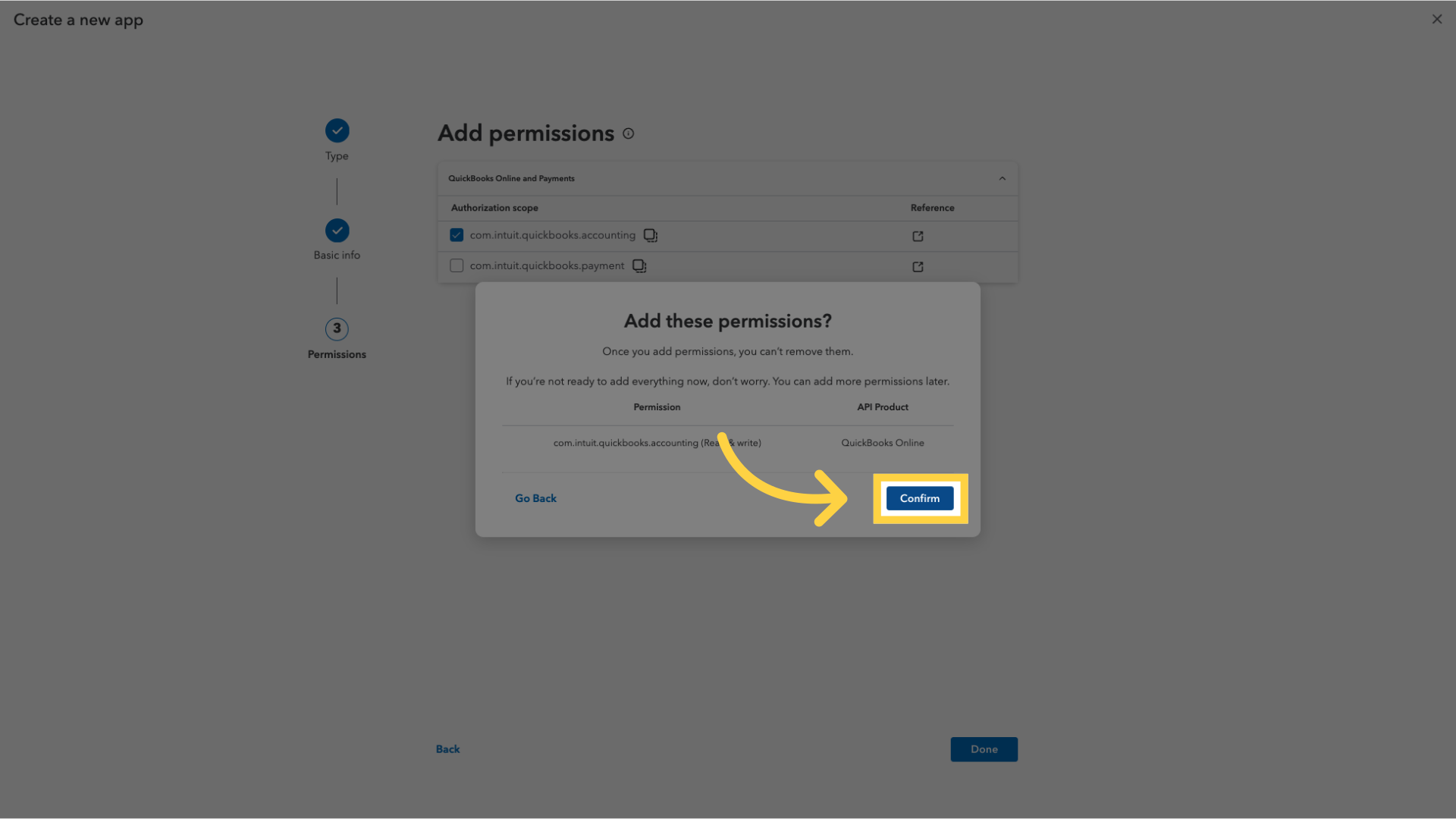 Click 'Confirm'