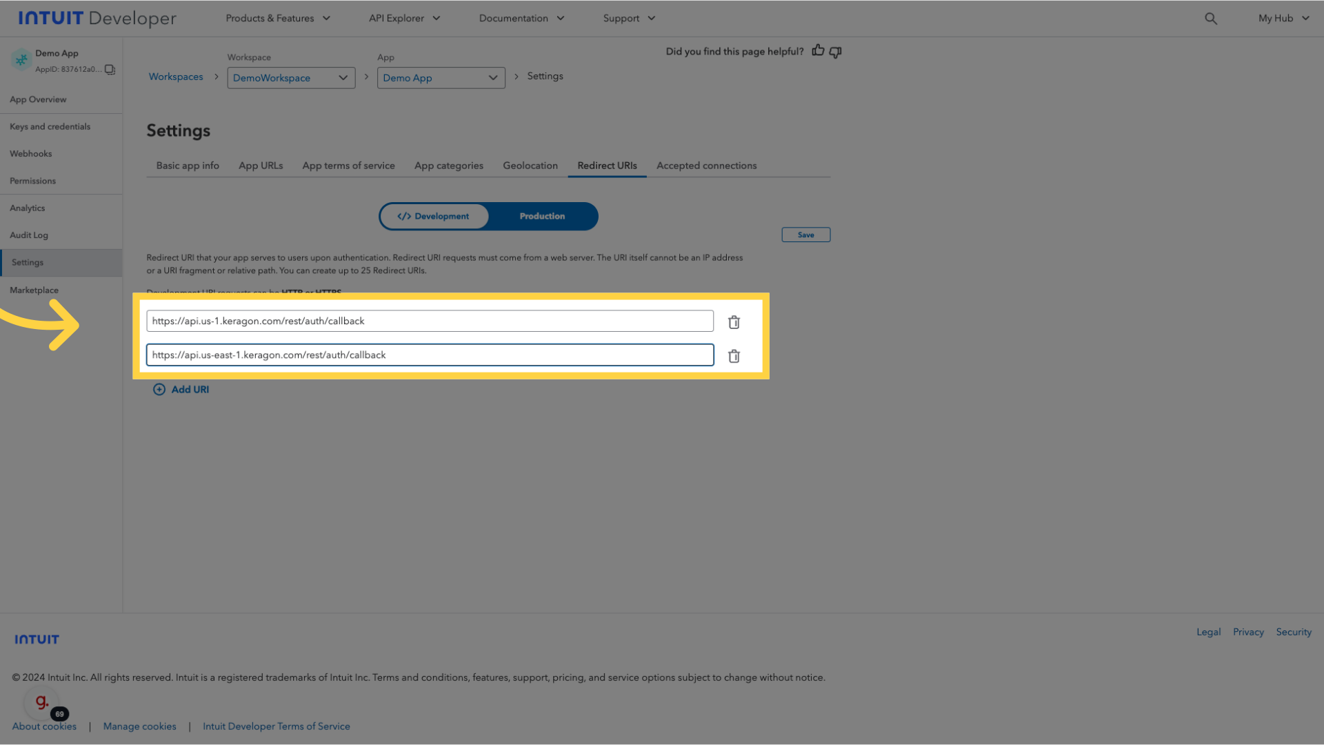 Set Keragon redirect URI
https://api.us-1.keragon.com/rest/auth/callback
https://api.us-east-1.keragon.com/rest/auth/callback