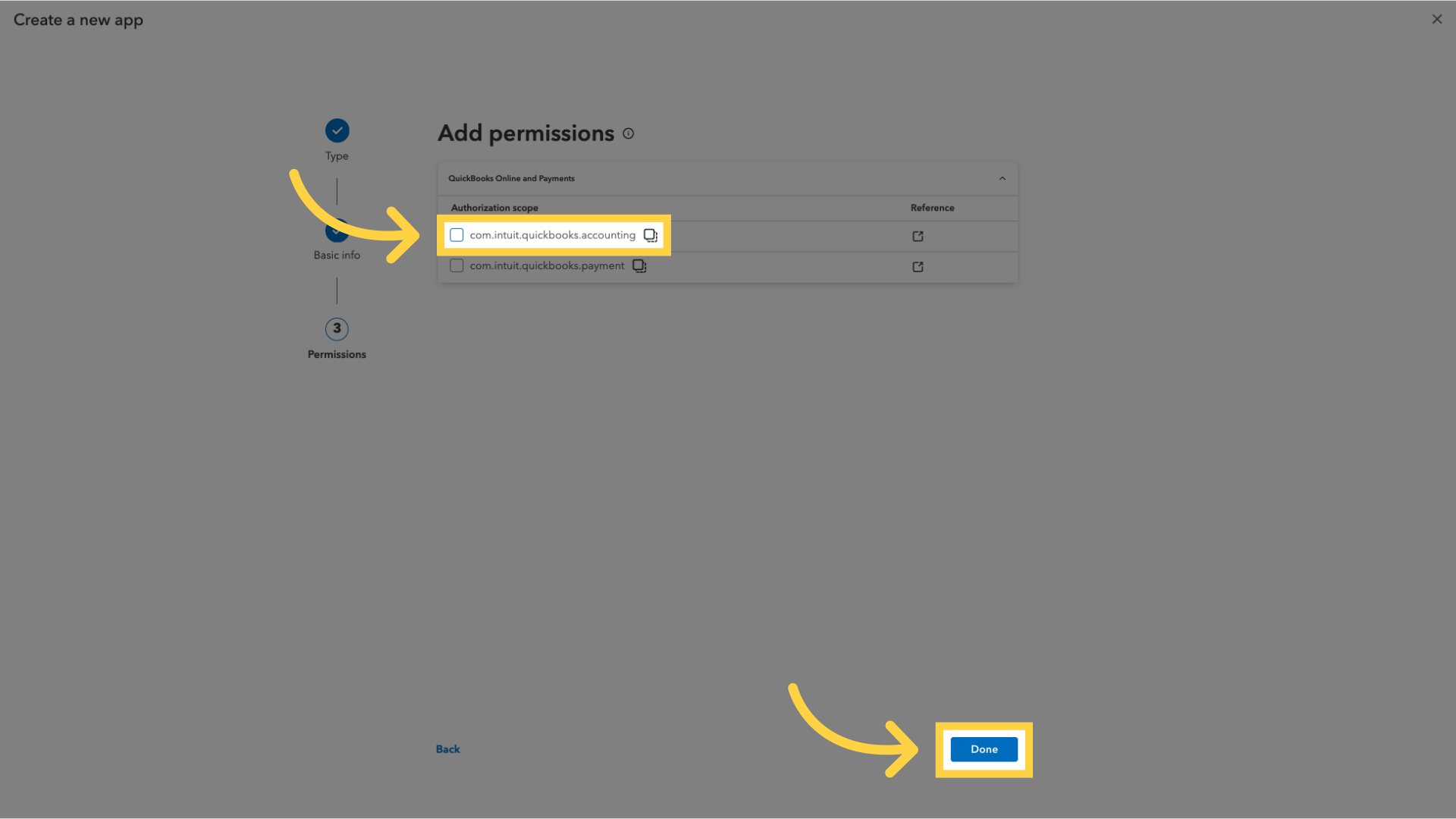 Click accounting permission and click 'Next'