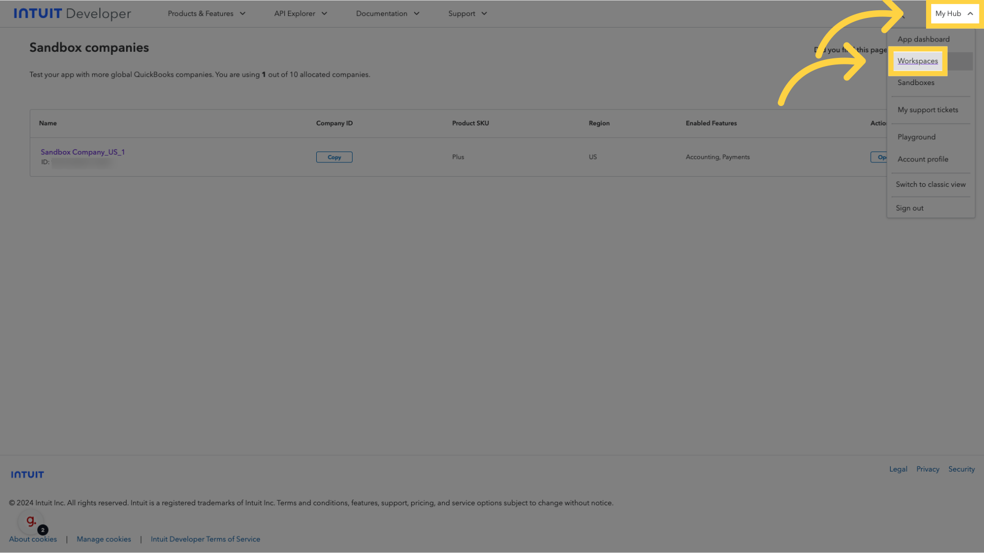 Locate 'Workspaces'