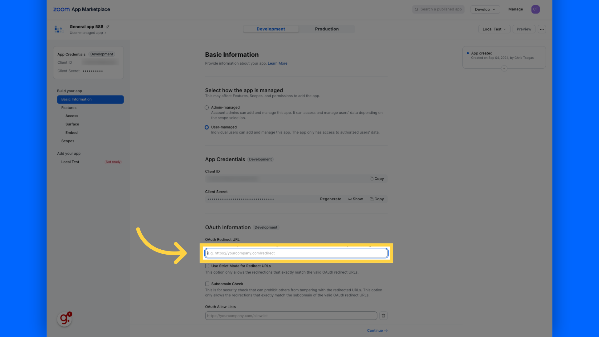 Add in OAuth Redirect URL :
https://api.us-1.keragon.com/rest/auth/callback