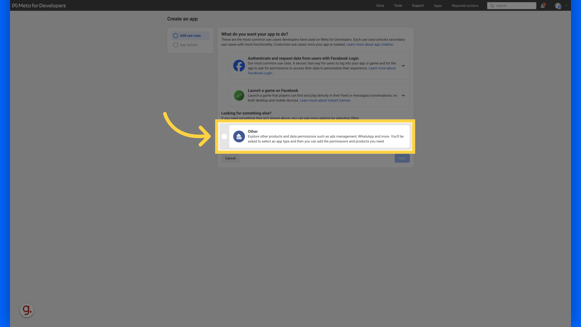 Select 'Other' and click 'Save'