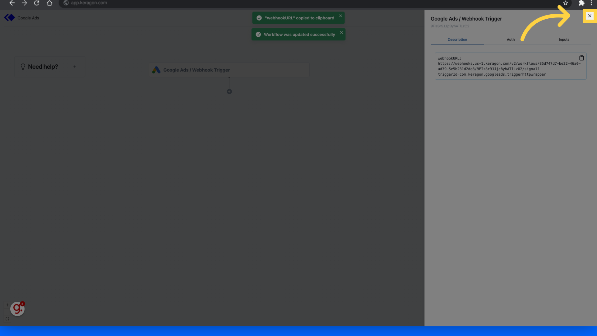 Close side menu