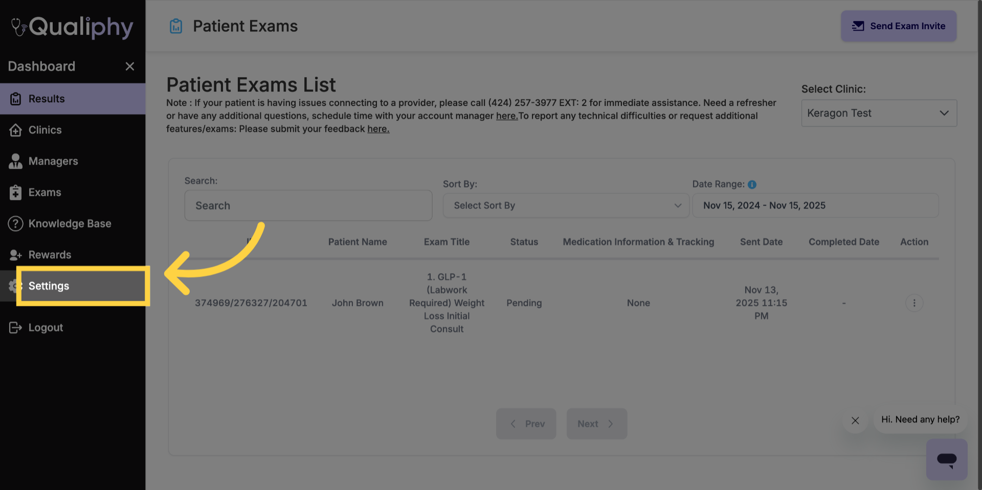 Open Qualiphy Settings