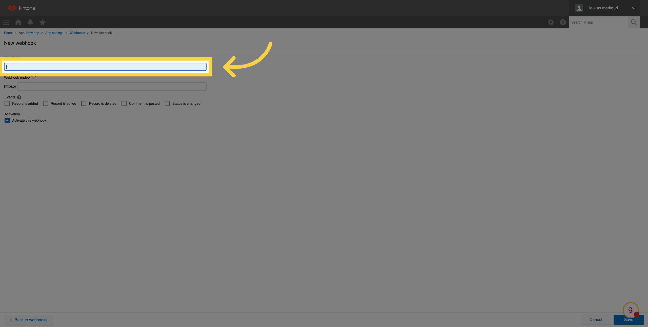 Click Description Field