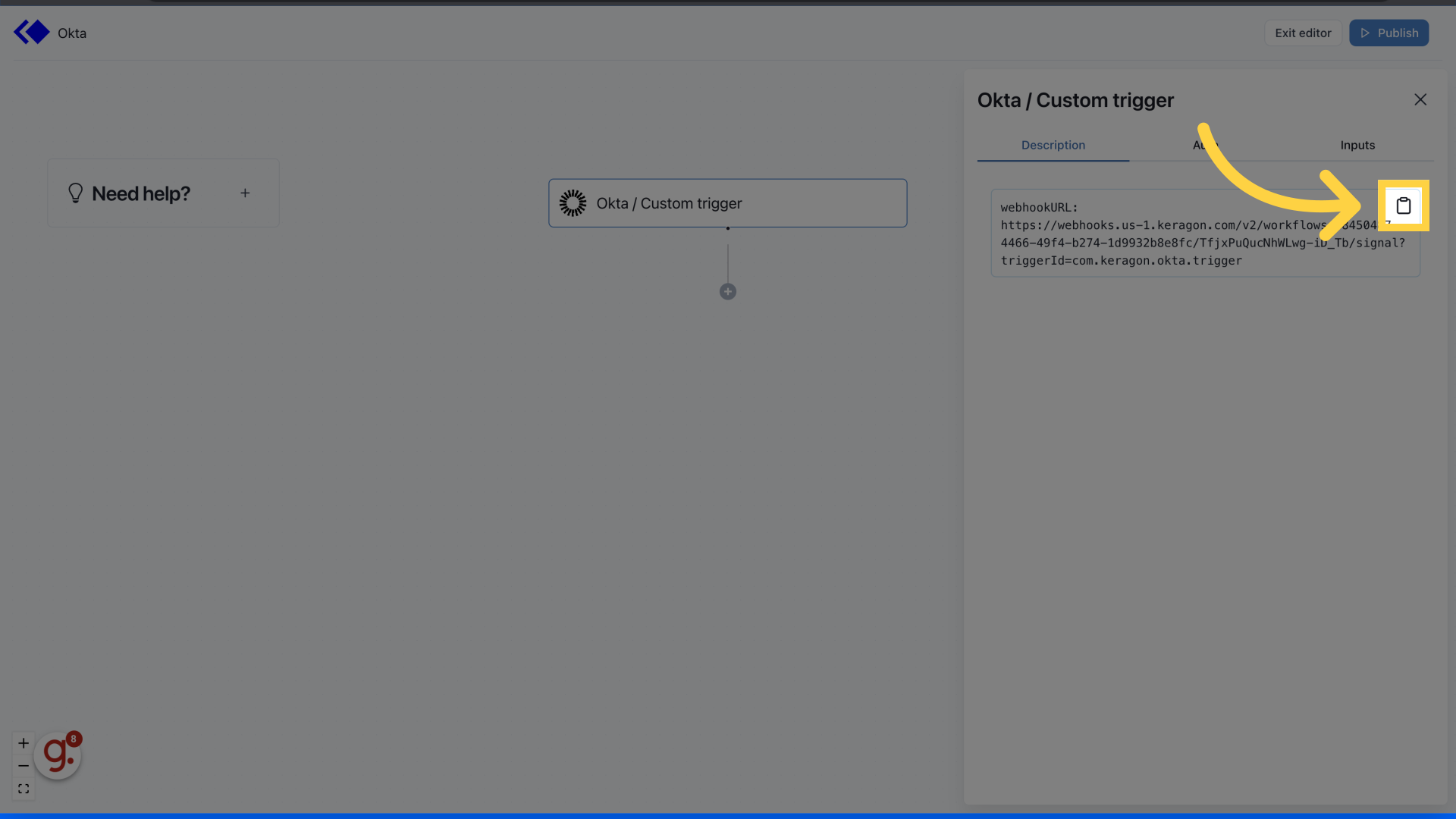 Copy the Webhook URL