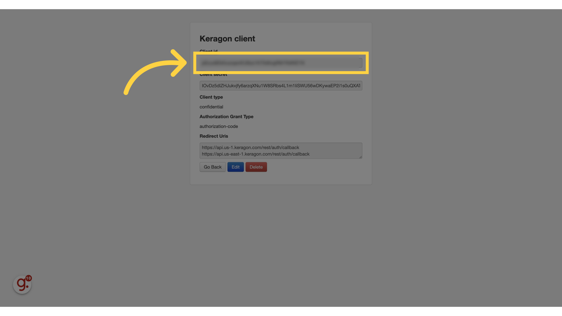 Copy client Id