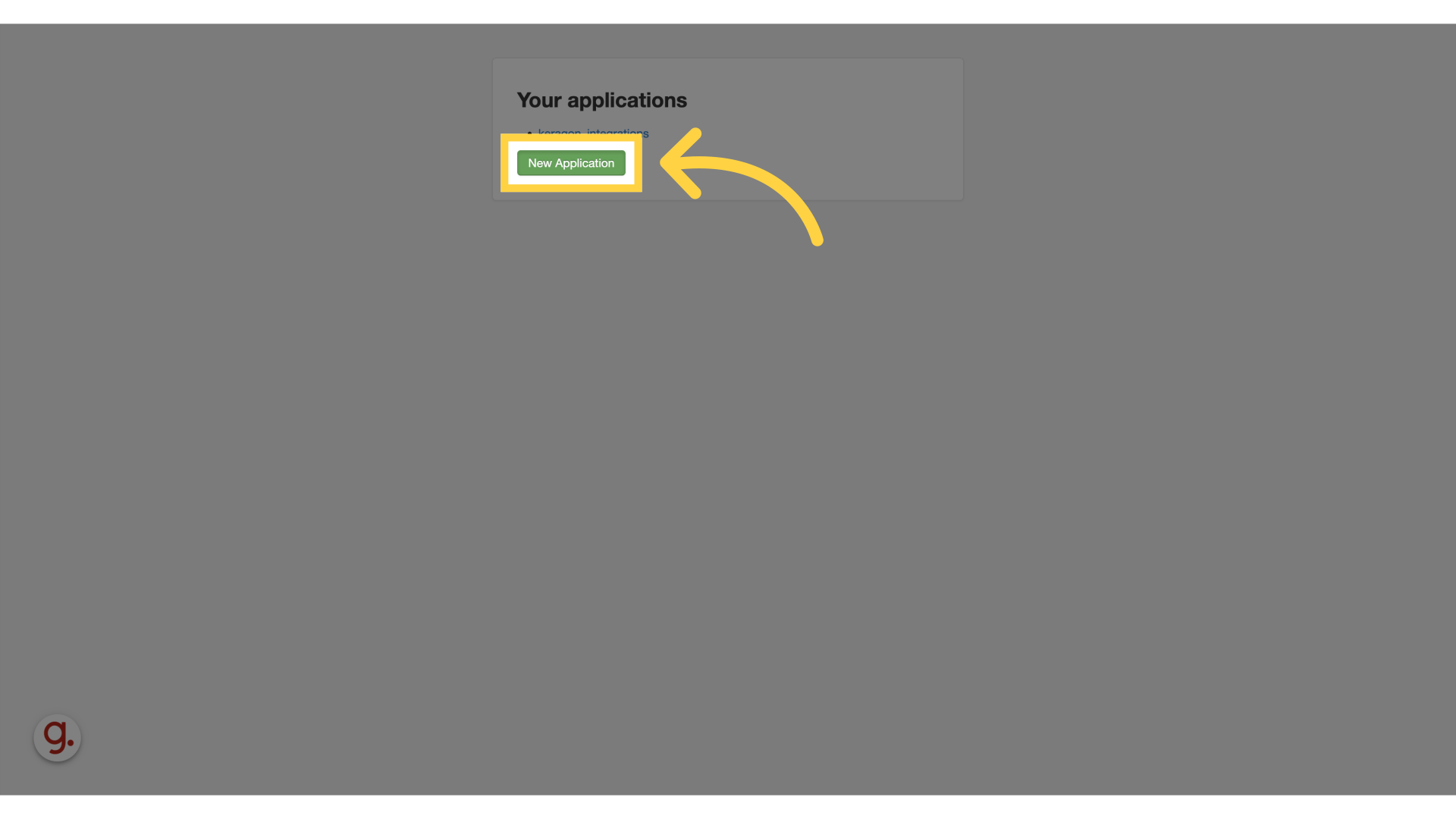 Click 'New Application'