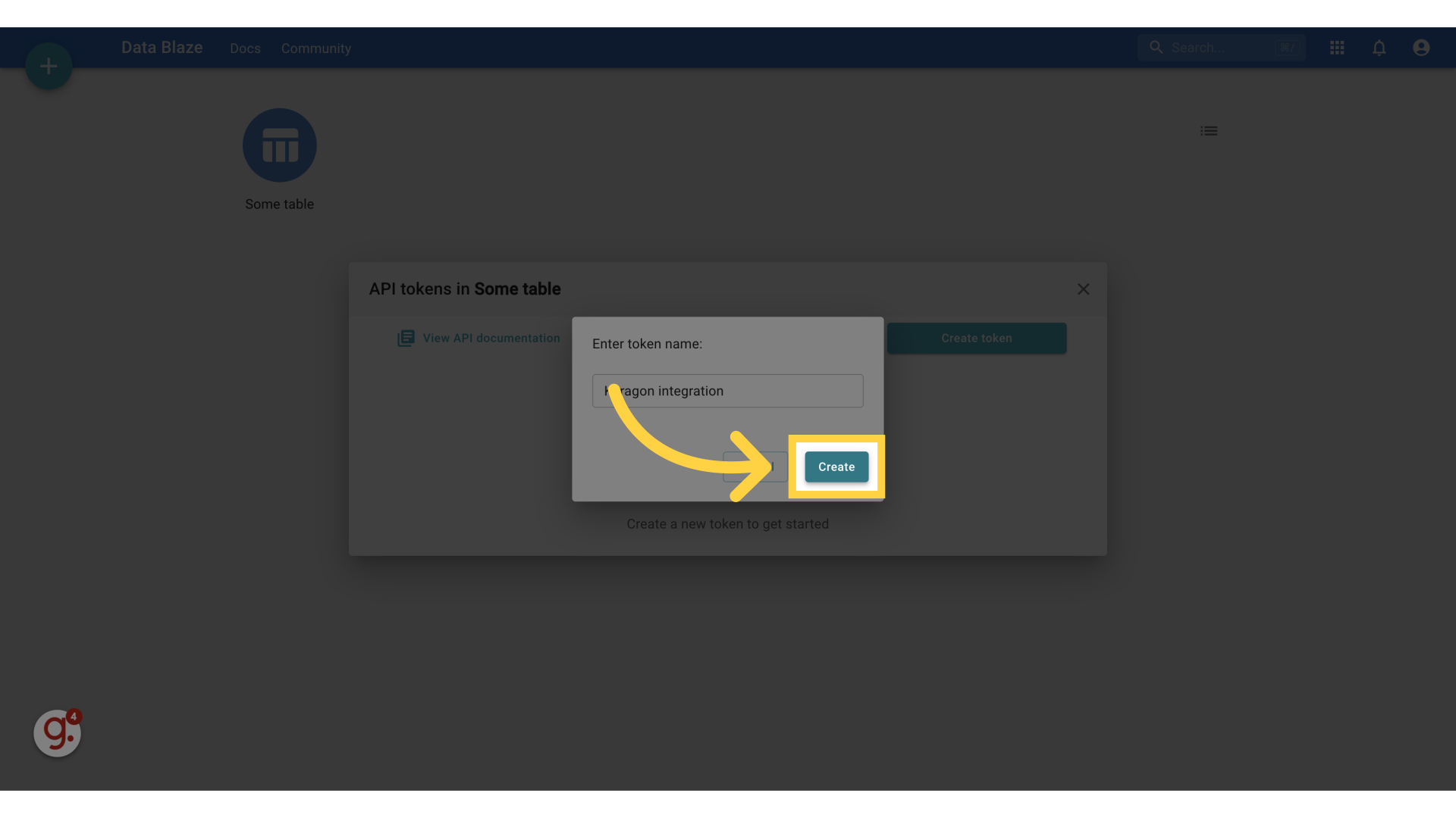 Give a name and click 'Create'