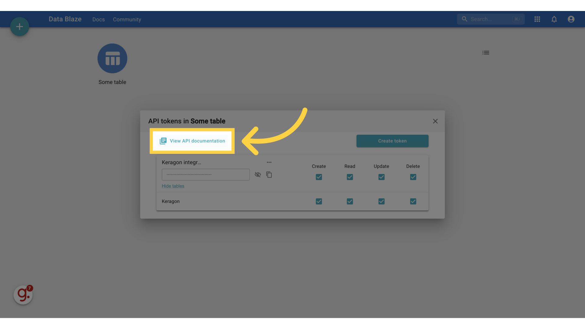 Click 'View API documentation'
