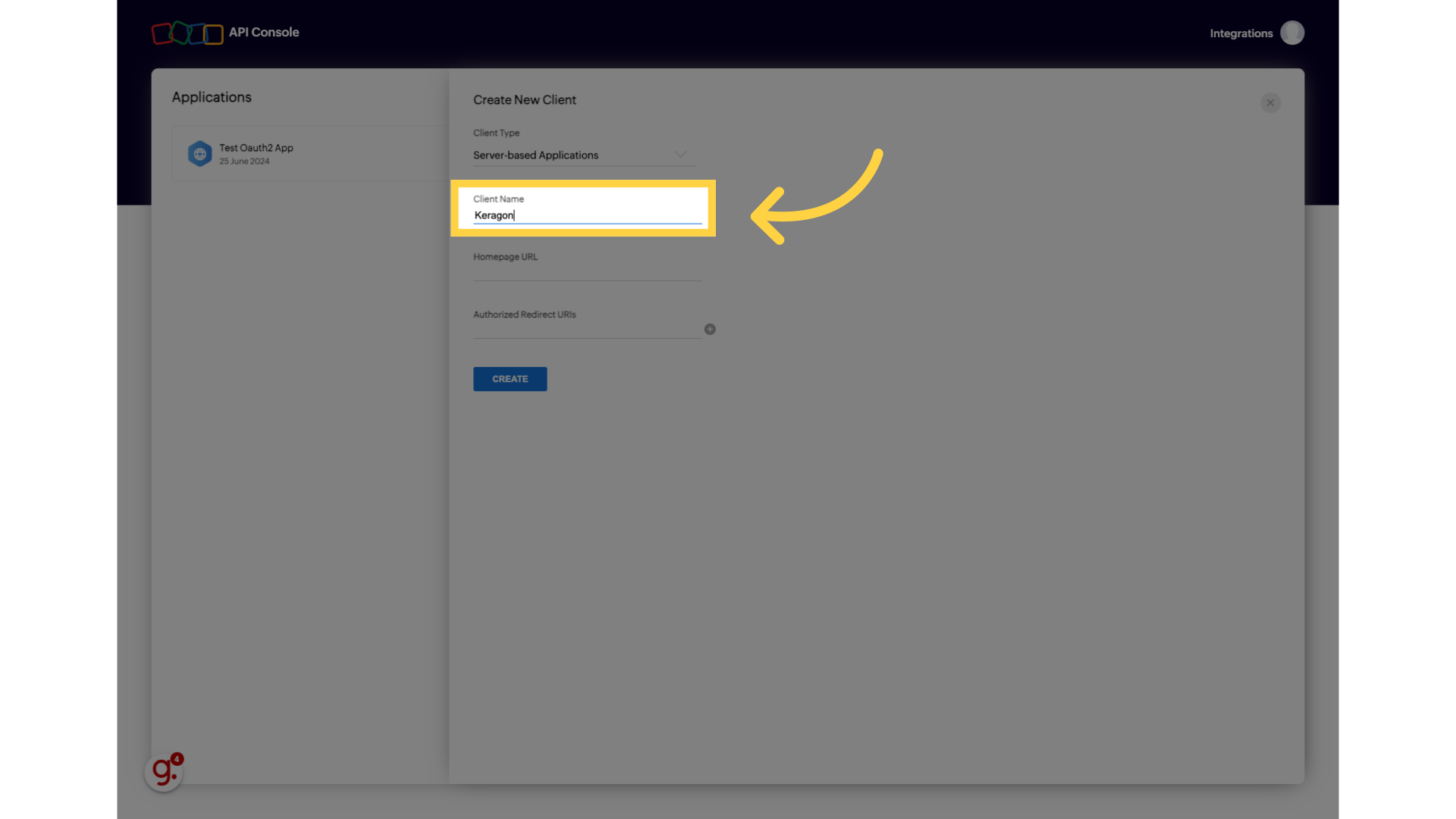 Fill client name
