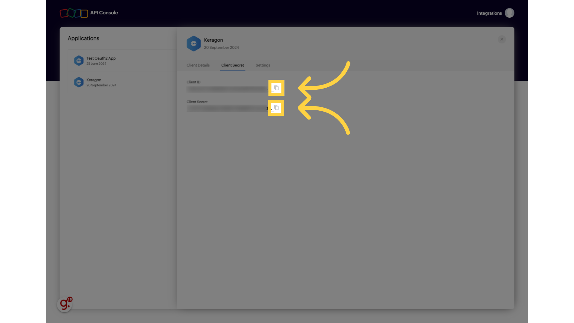 Copy Client ID & Secret