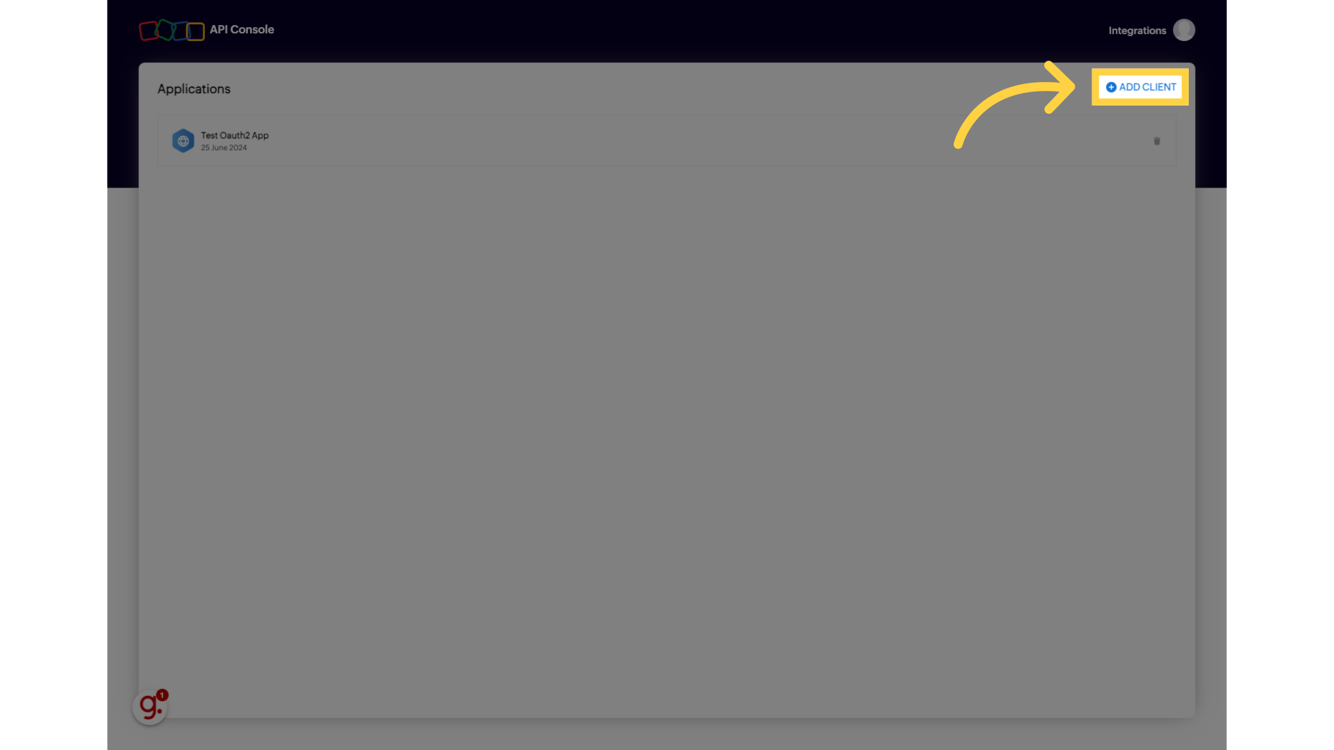 Click 'ADD CLIENT'