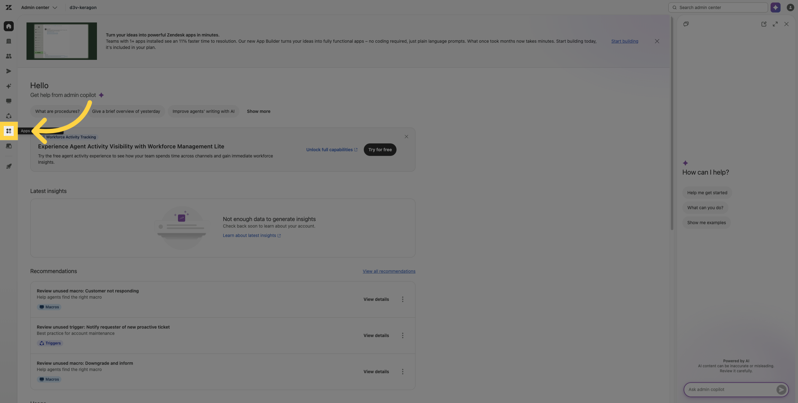 Navigate to Apps and Integrations