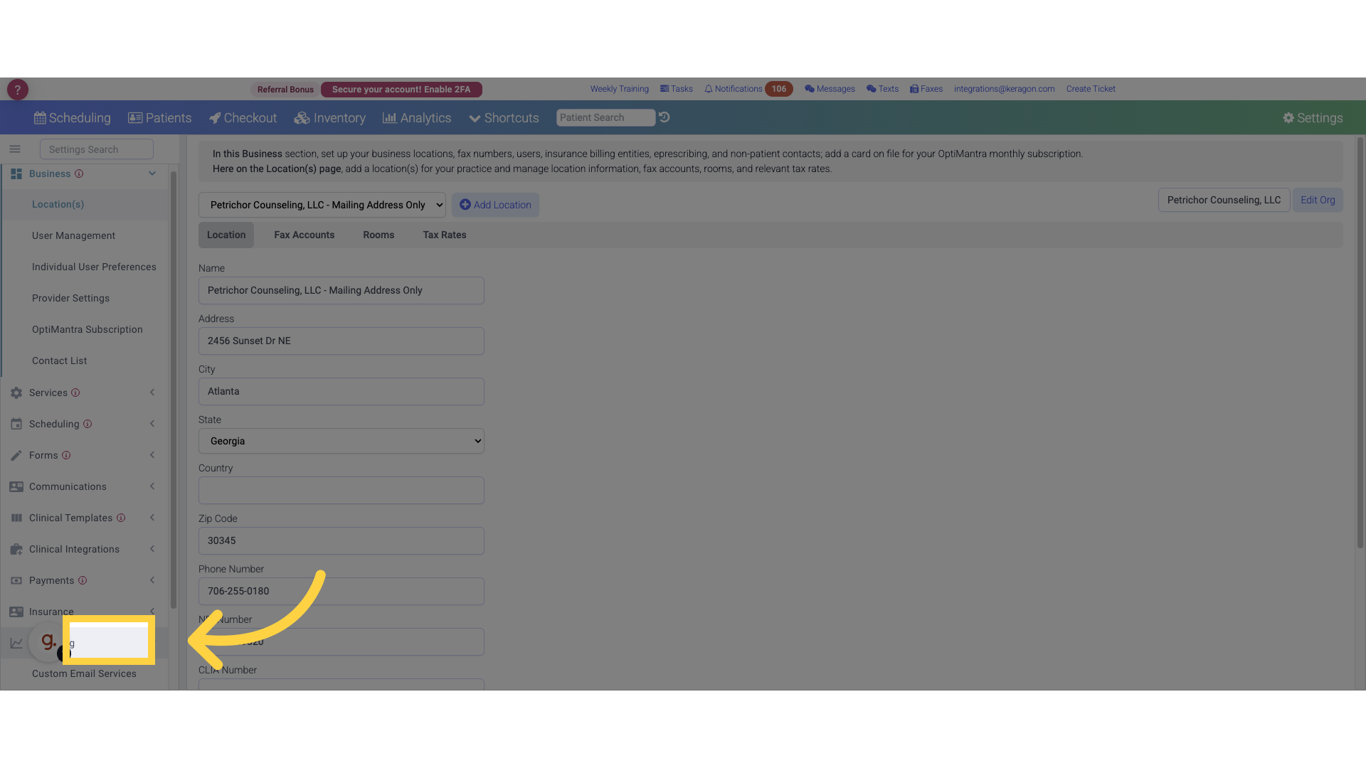 Click 'Marketing'