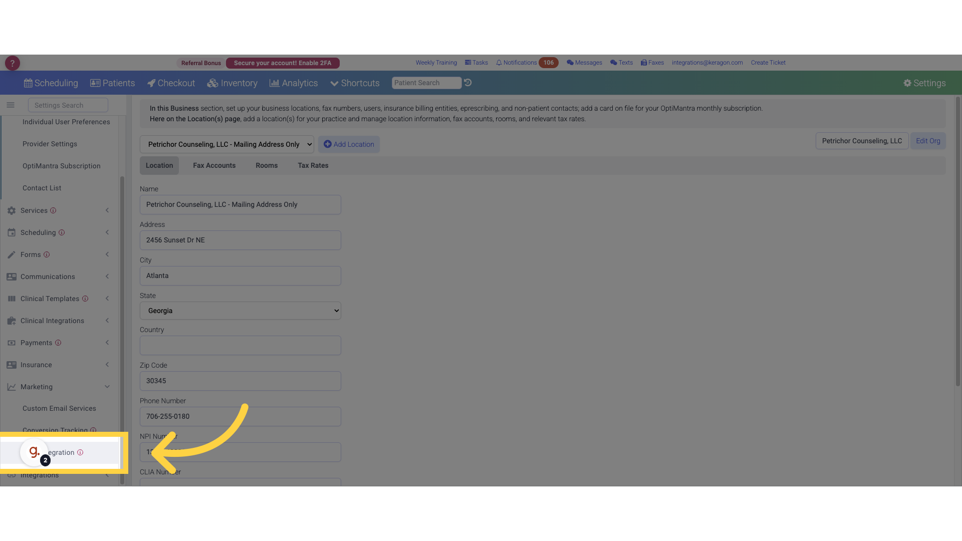 Click 'CRM Integration'