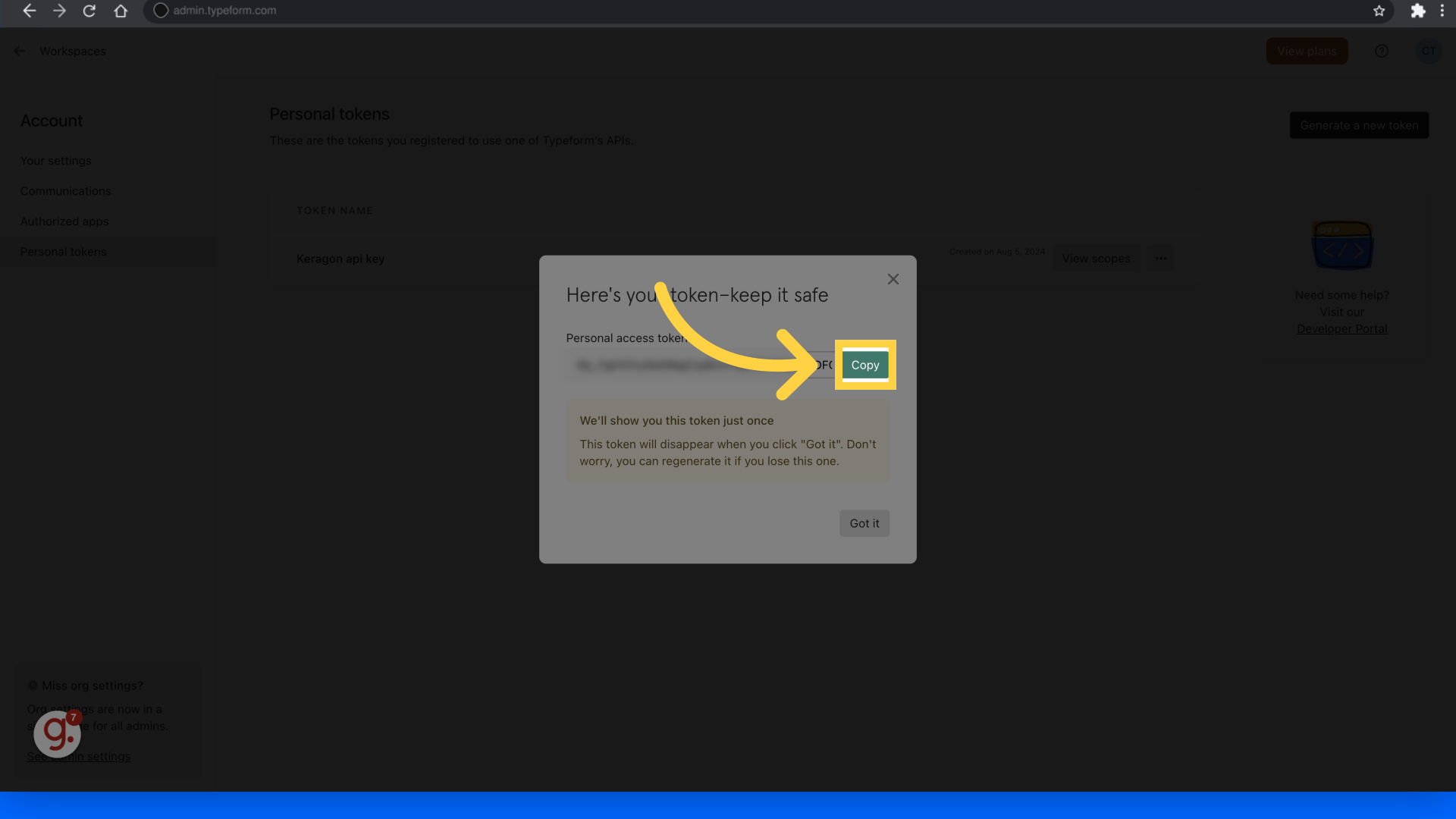 Click 'Copy'