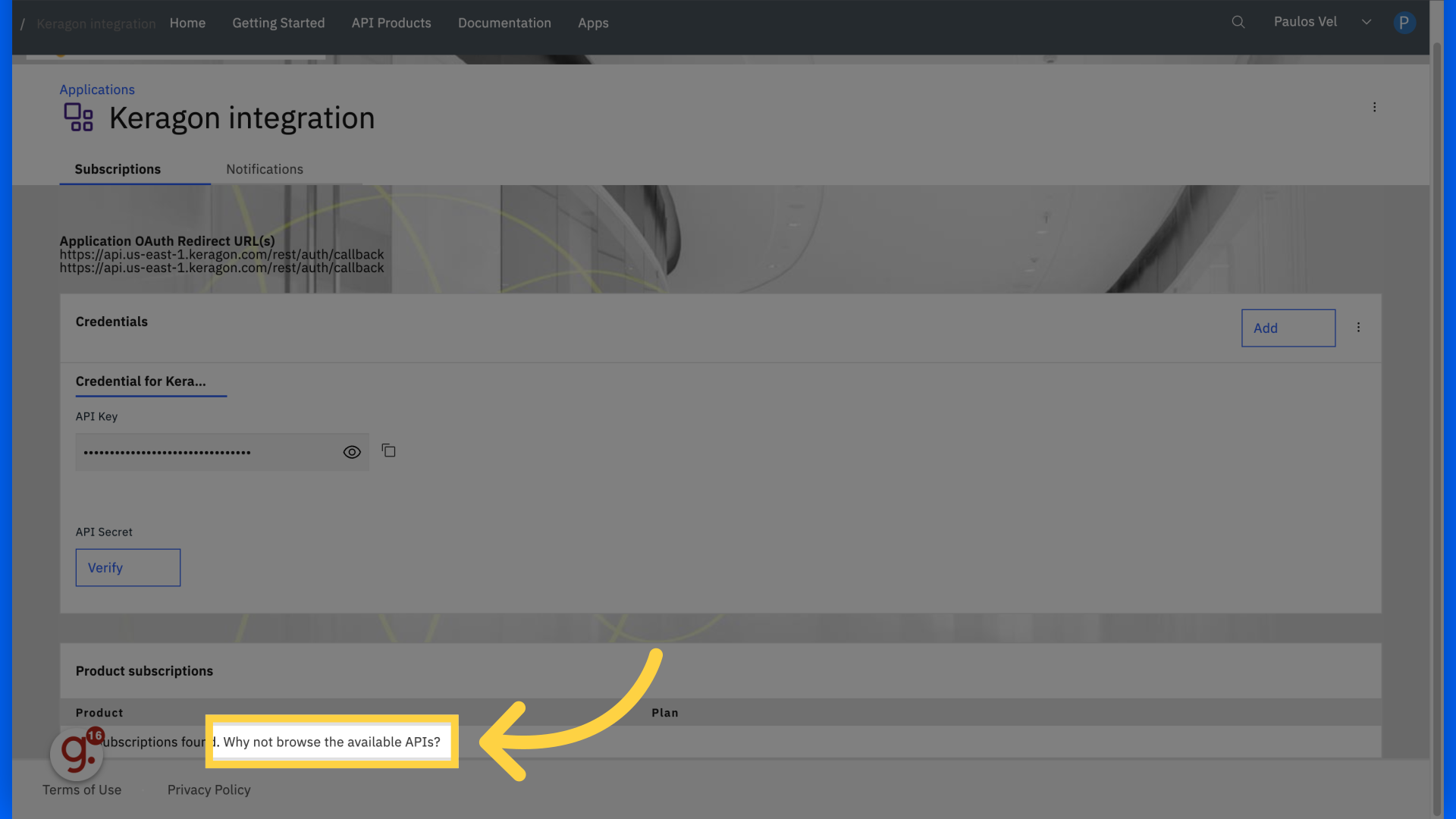 Click 'Why not browse the available APIs?'
