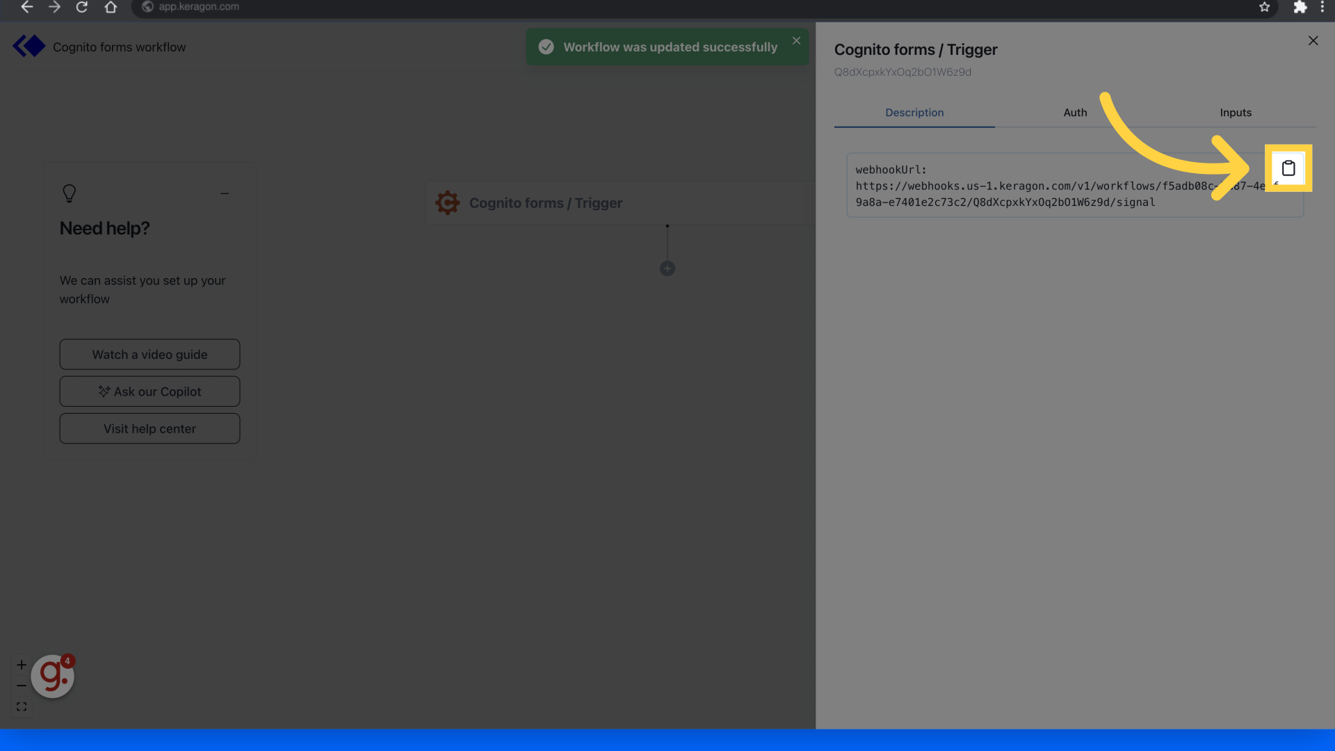 Click copy icon