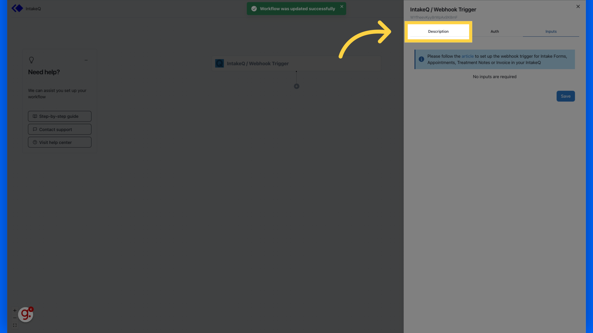 Click 'Description'