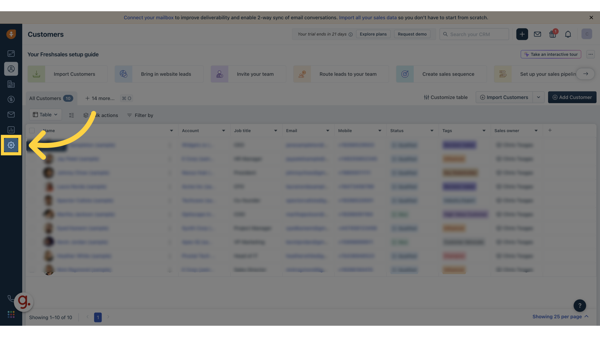 Click 'Admin Settings'